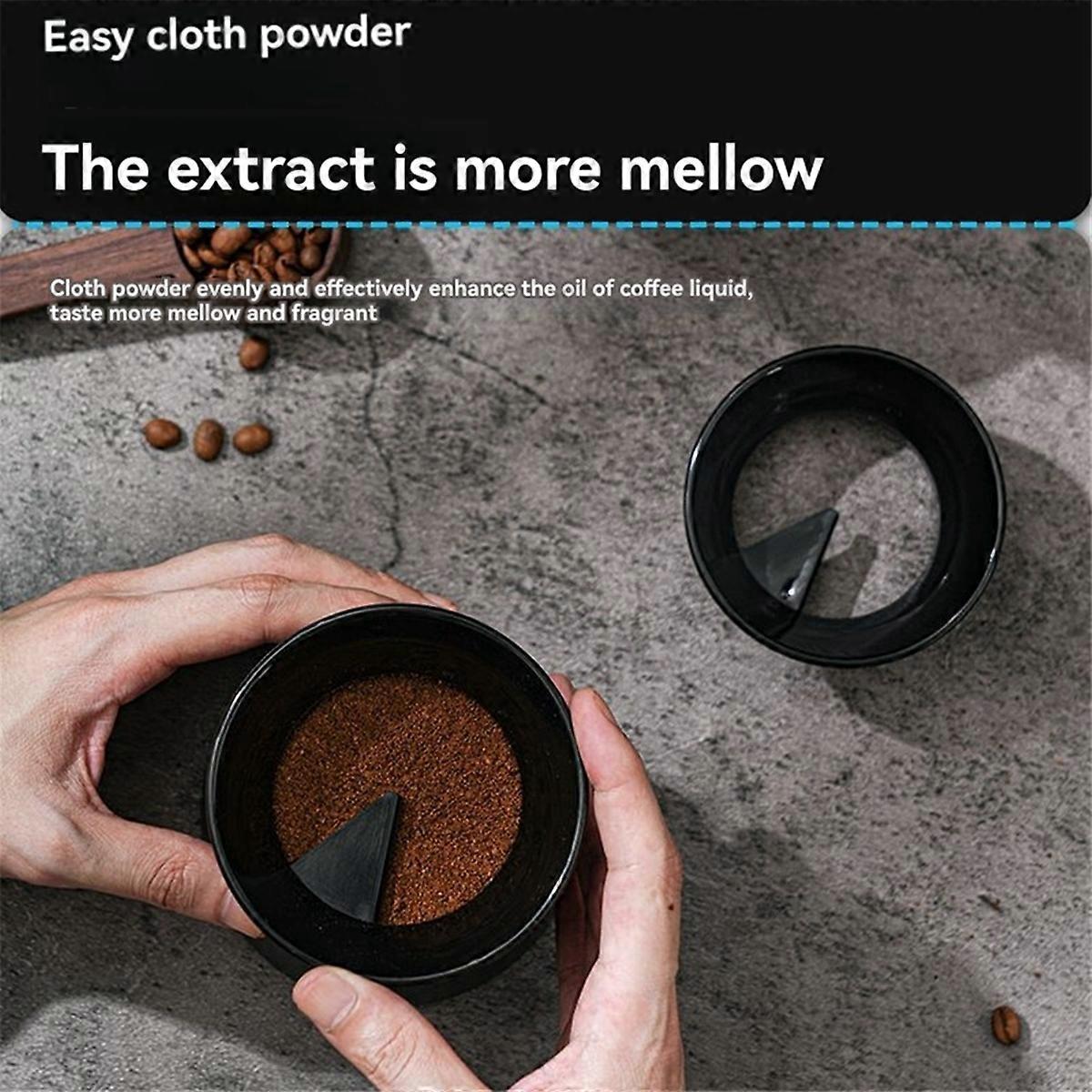 Coffee Tamper for Moka Pot Rotary Powder Dosing for 150ml Black