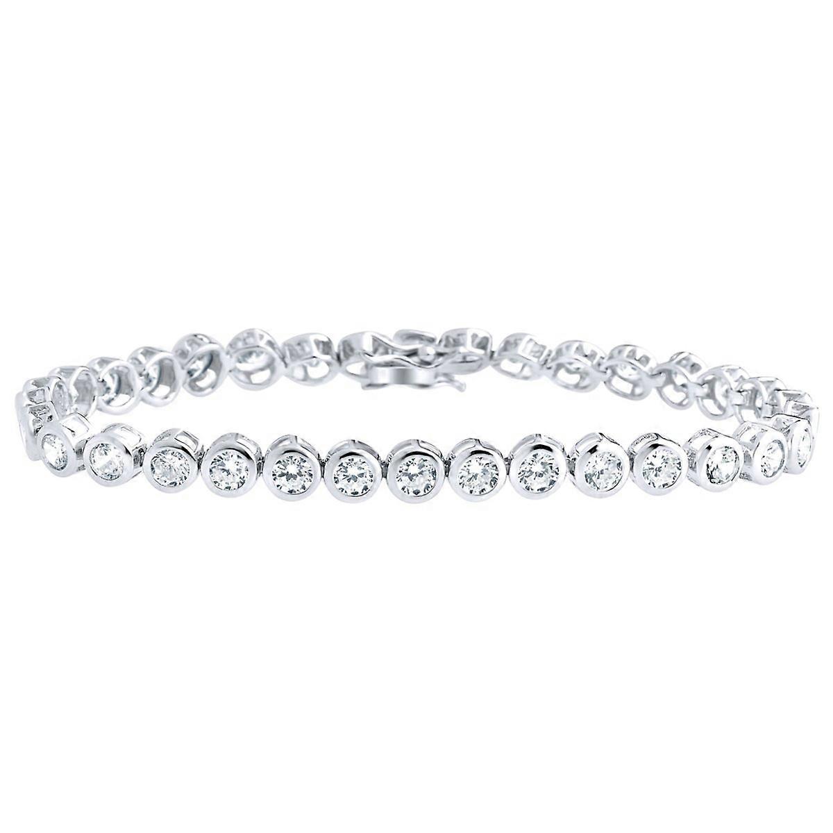 Iced out 925 sterling silver bracelet - BEZEL TENNIS 5mm