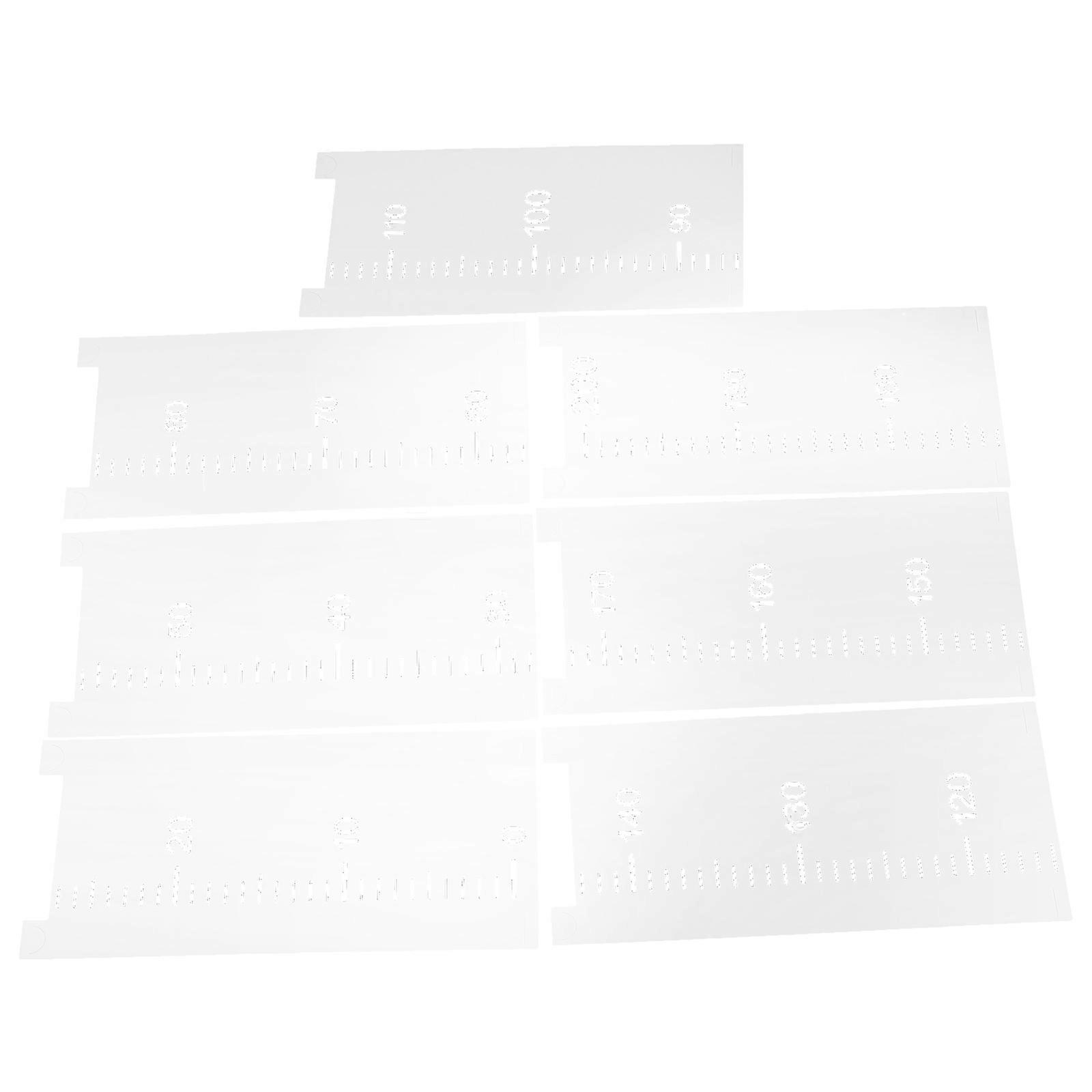 7Pcs Hollow Scale Ruler Kids Growth Chart Stencil For Height Tracking DIY Project White Plastic