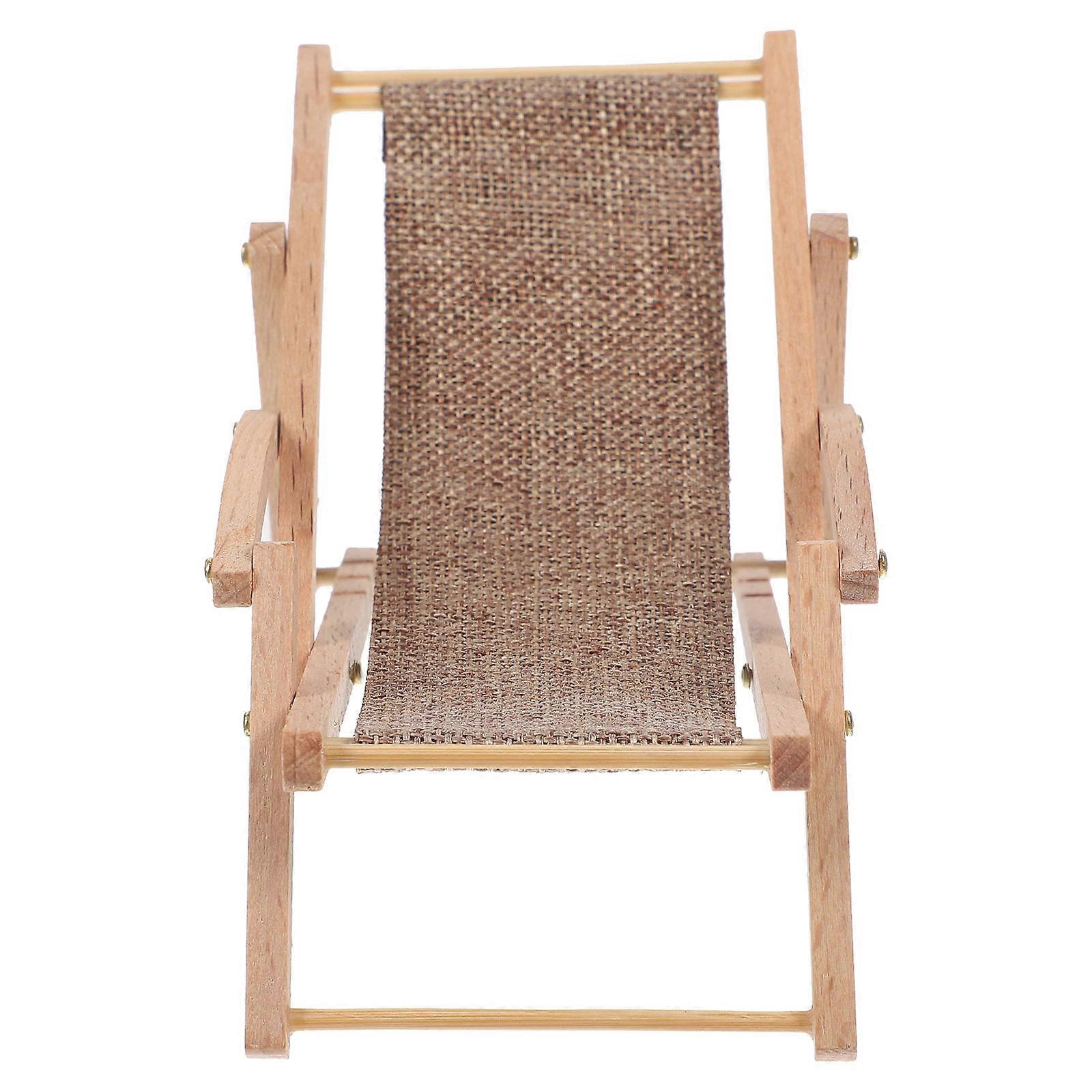 Miniature Beach Chair Foldable Model for Decoration 4Pcs Miniature