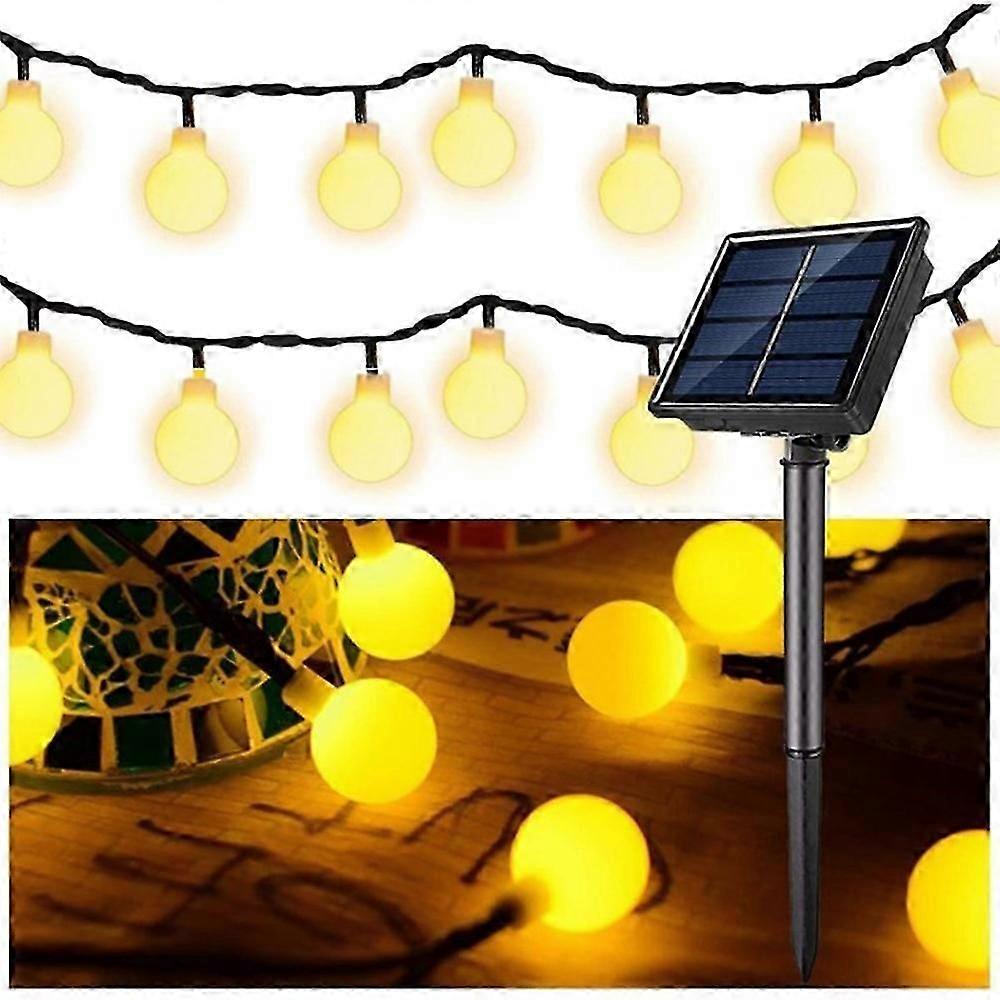 6.5m / 30 Lamps LED String Lights Matte White Ball Wire Lights Solar Power Starry String Lights for Wedding Home Parties