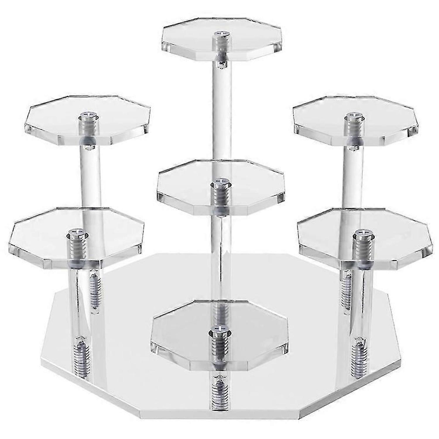 Acrylic Risers Display Stand,7Tier Perfume Organizer and Cupcake Stand,Storage Display Stand for Col