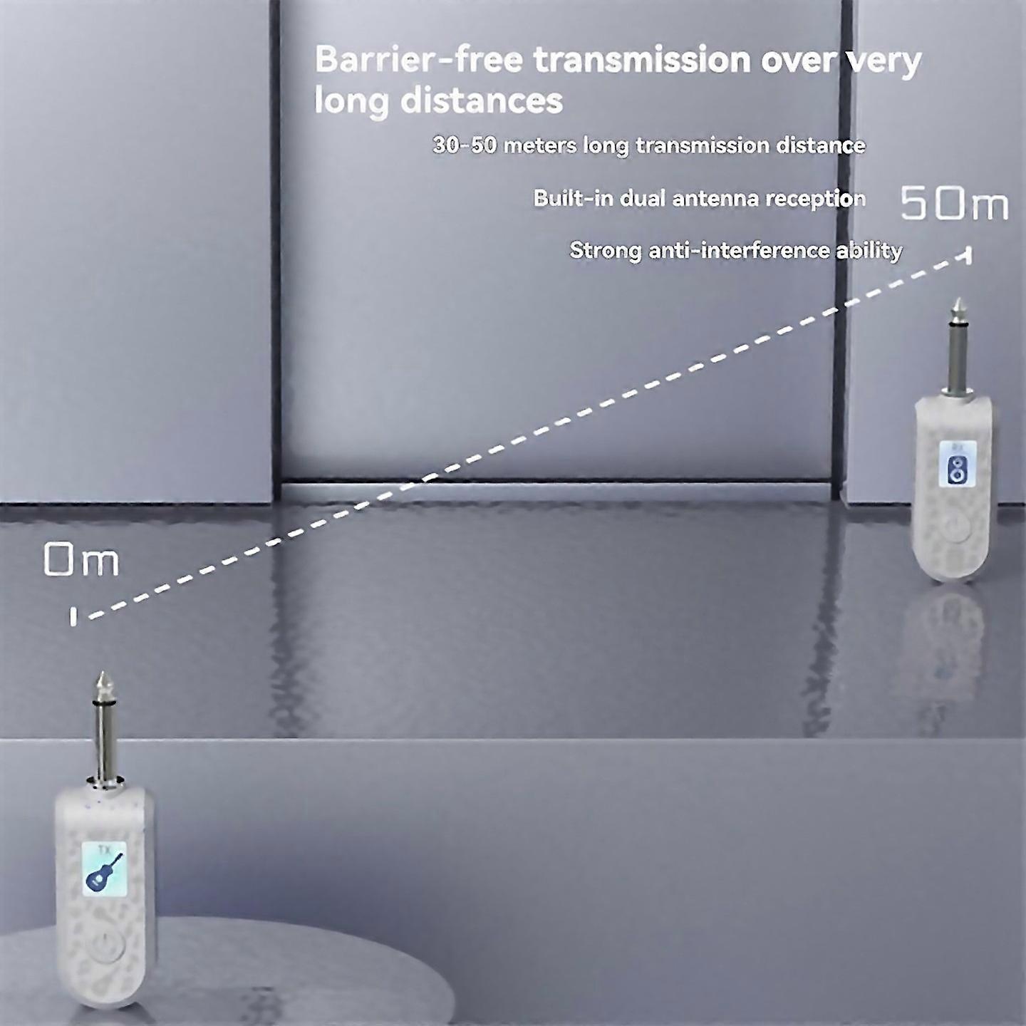For 24g Wireless Instrument Pickup Rechargeable Transmitter White