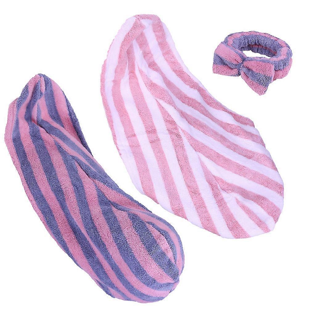 Hair Drying Cap Double-Sided Absorbent Design for Bath Use 3Pcs Set