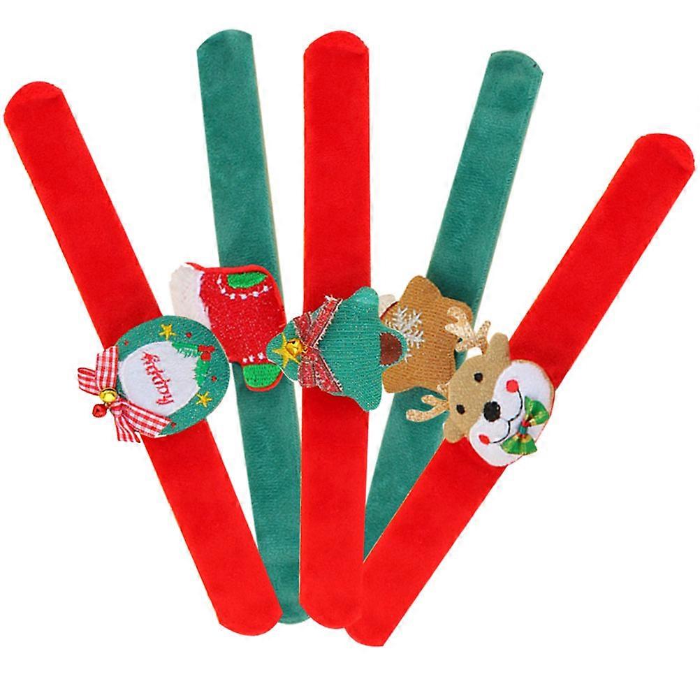 Christmas Slap Bracelet Festival Slap Bands for Playing 5Pcs Assorted Color Toys