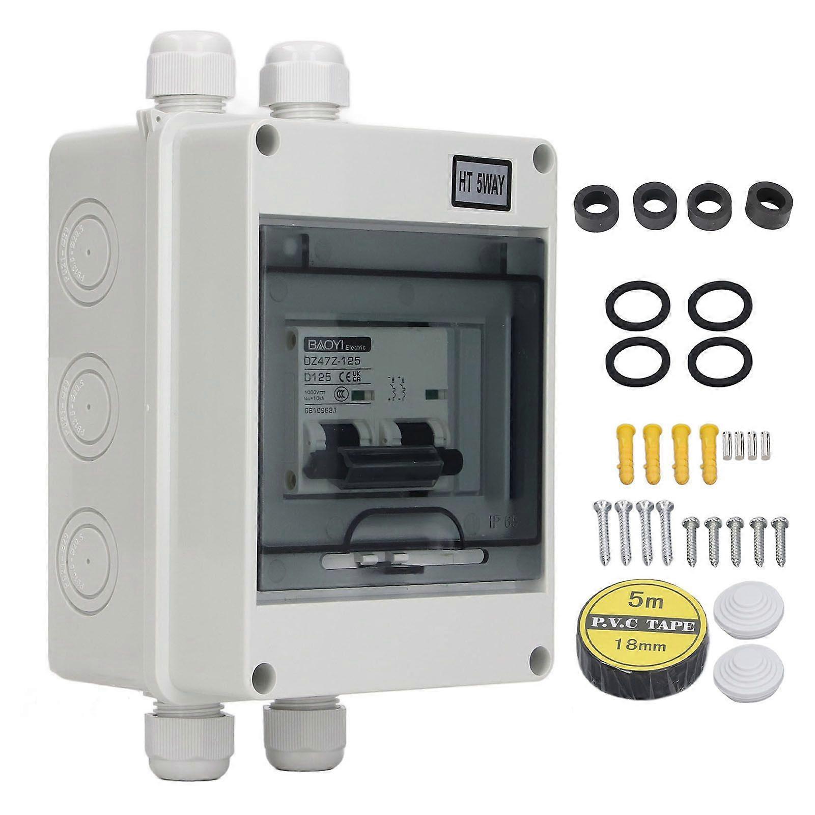 DC Miniature Circuit Breaker 2P 125A IP65 Waterproof Disconnect Switch for Solar Photovoltaic System 1000V