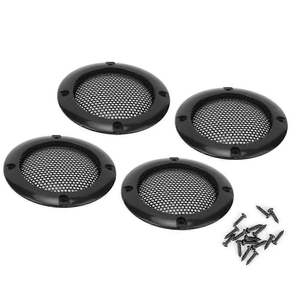 4pcs 2inch Audio Speaker Grille Protective Decorative Audio Speaker Mesh Grille (Black)