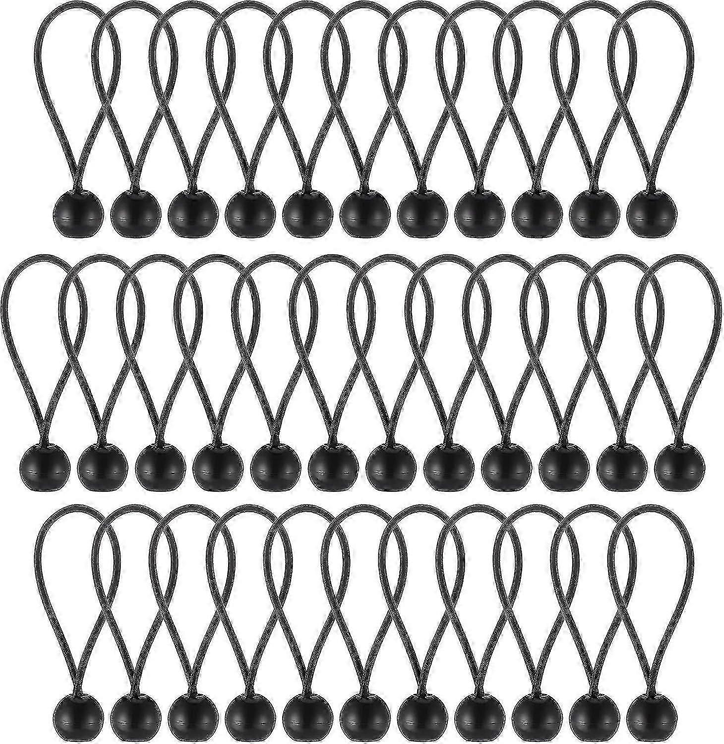20 Black Bungee Balls with Hooks, Durable Cords for Tarps, Tents, and Camping in the UK