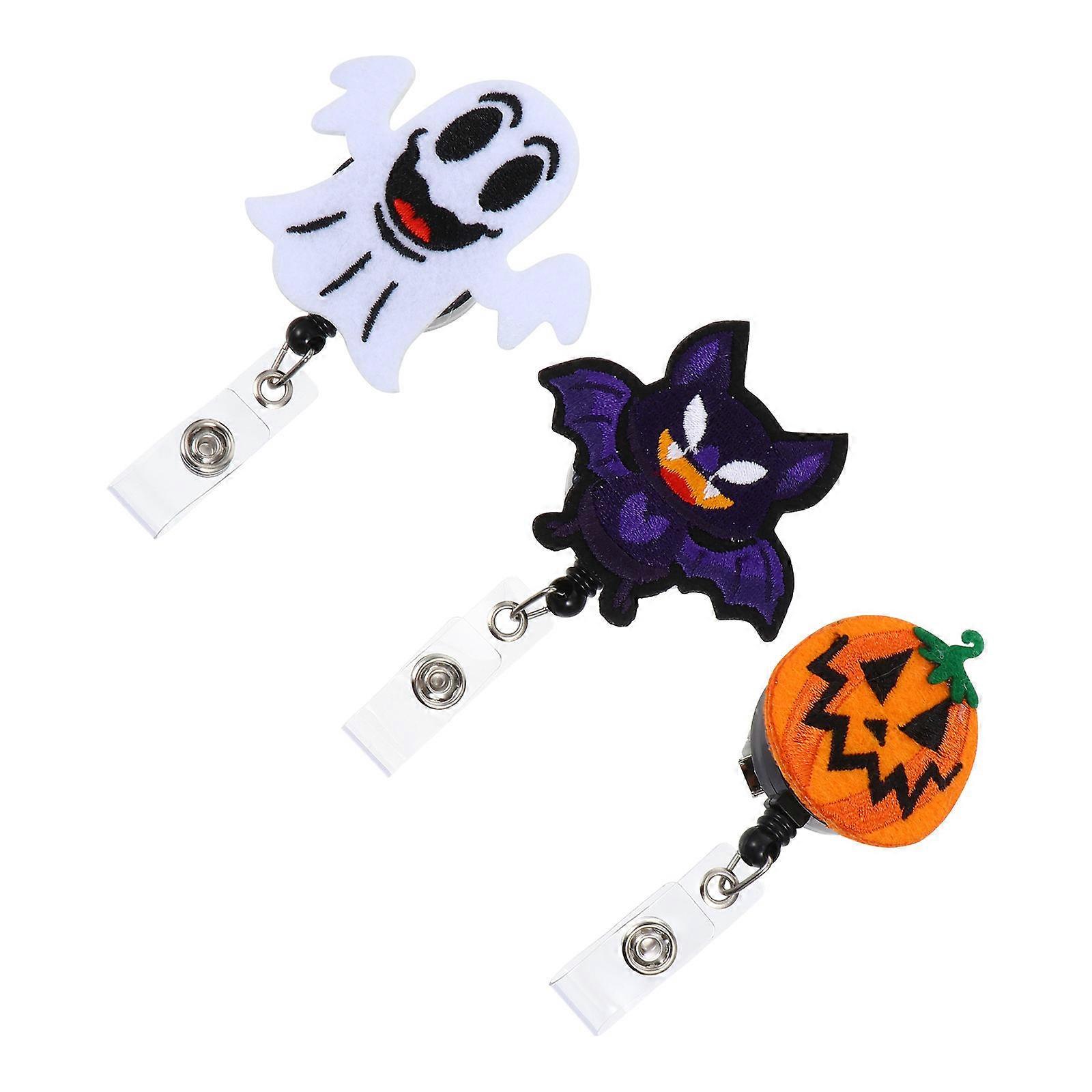 3Pcs Felt Badges for Halloween Id Badge Reels in Assorted Color