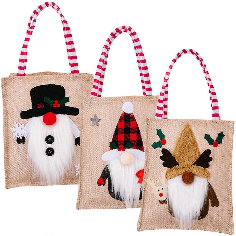 Christmas Candy Bag Gnome Pattern for Gift Storage 6Pcs Assorted Color