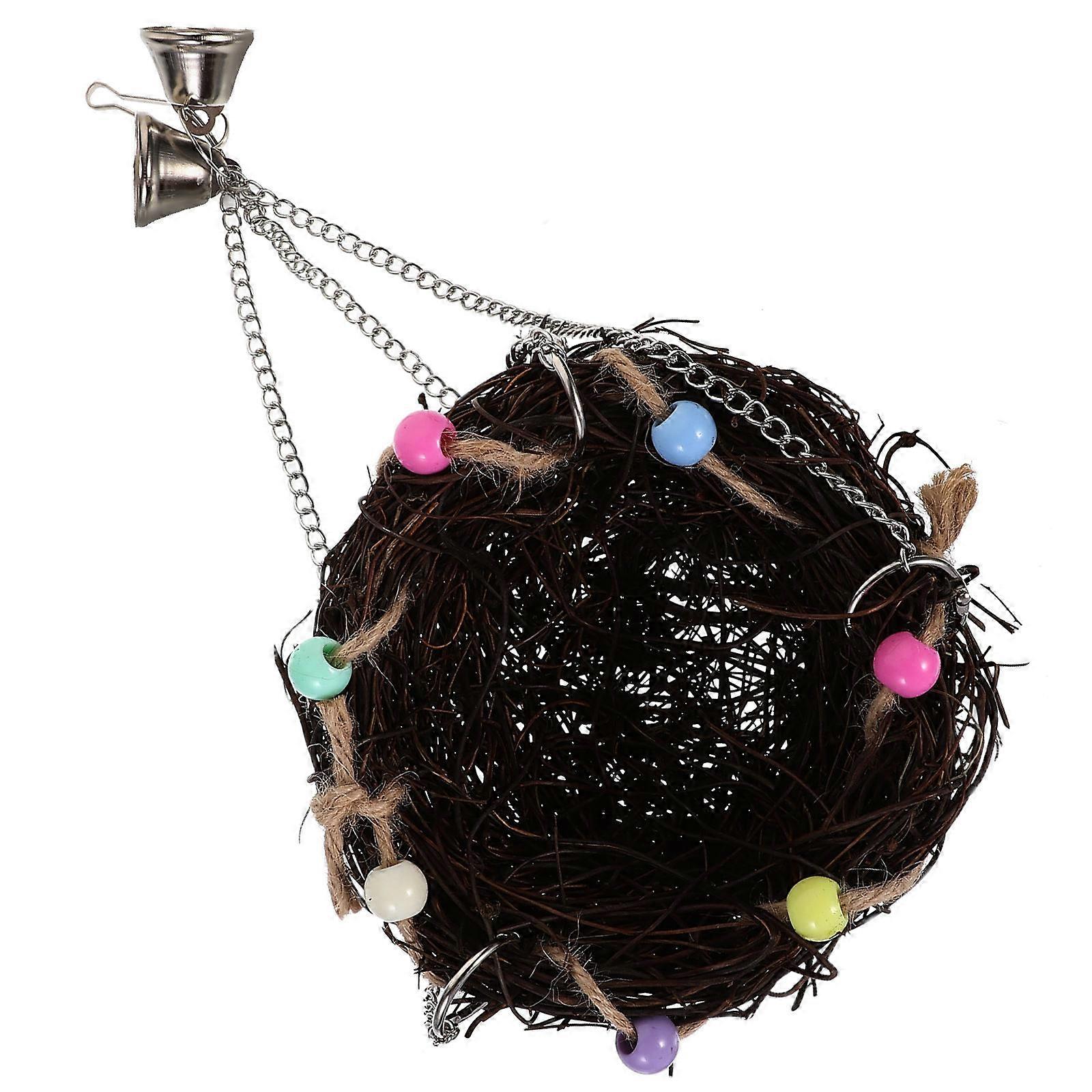 Rattan Bird Nest for Parrot Swing Toy 3Pcs Made with Natural