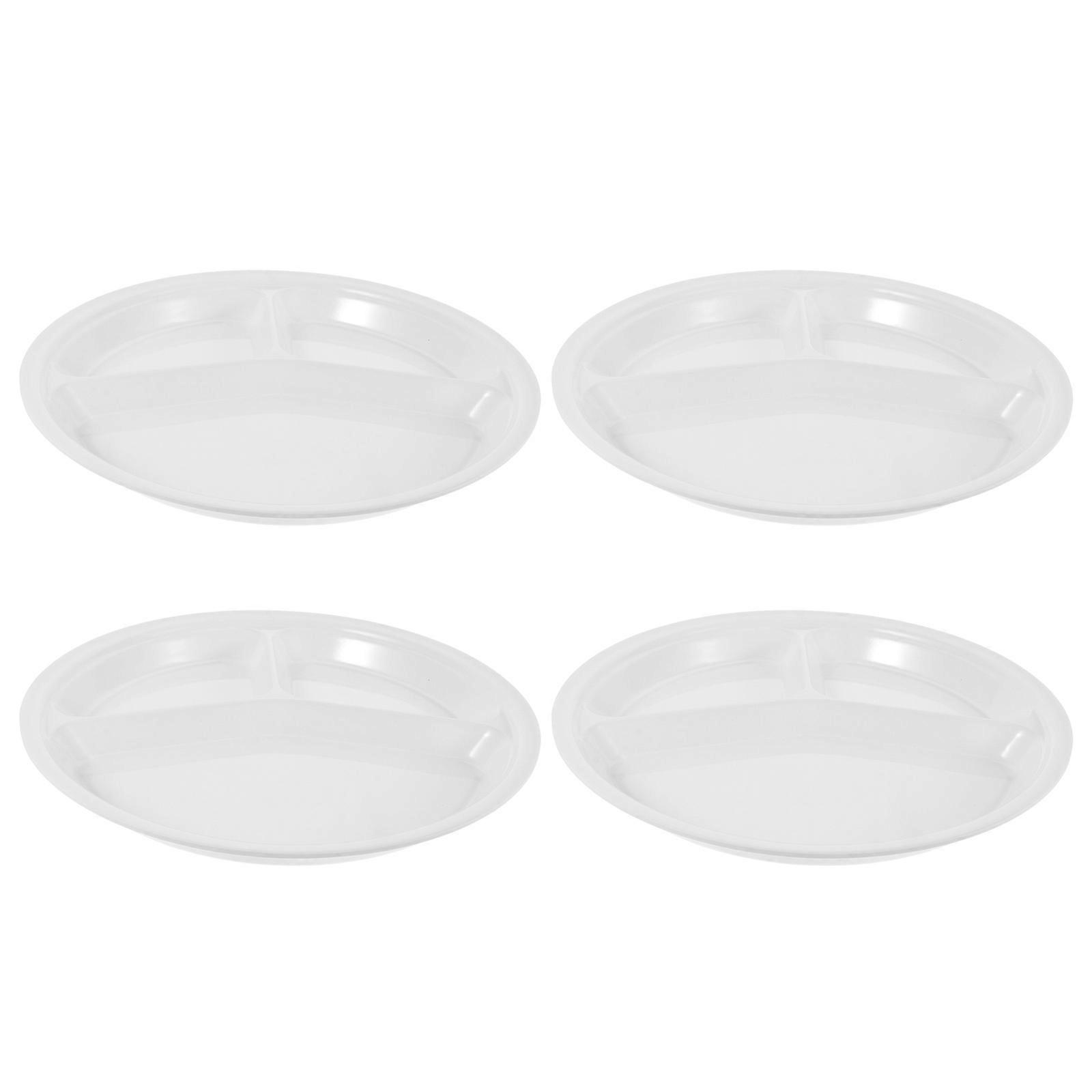 Reusable Lightweight Serving Plates Multi-Function Dinner Plate Home Use White 26.00X26.00X2.60CM Safe for Use 4Pcs