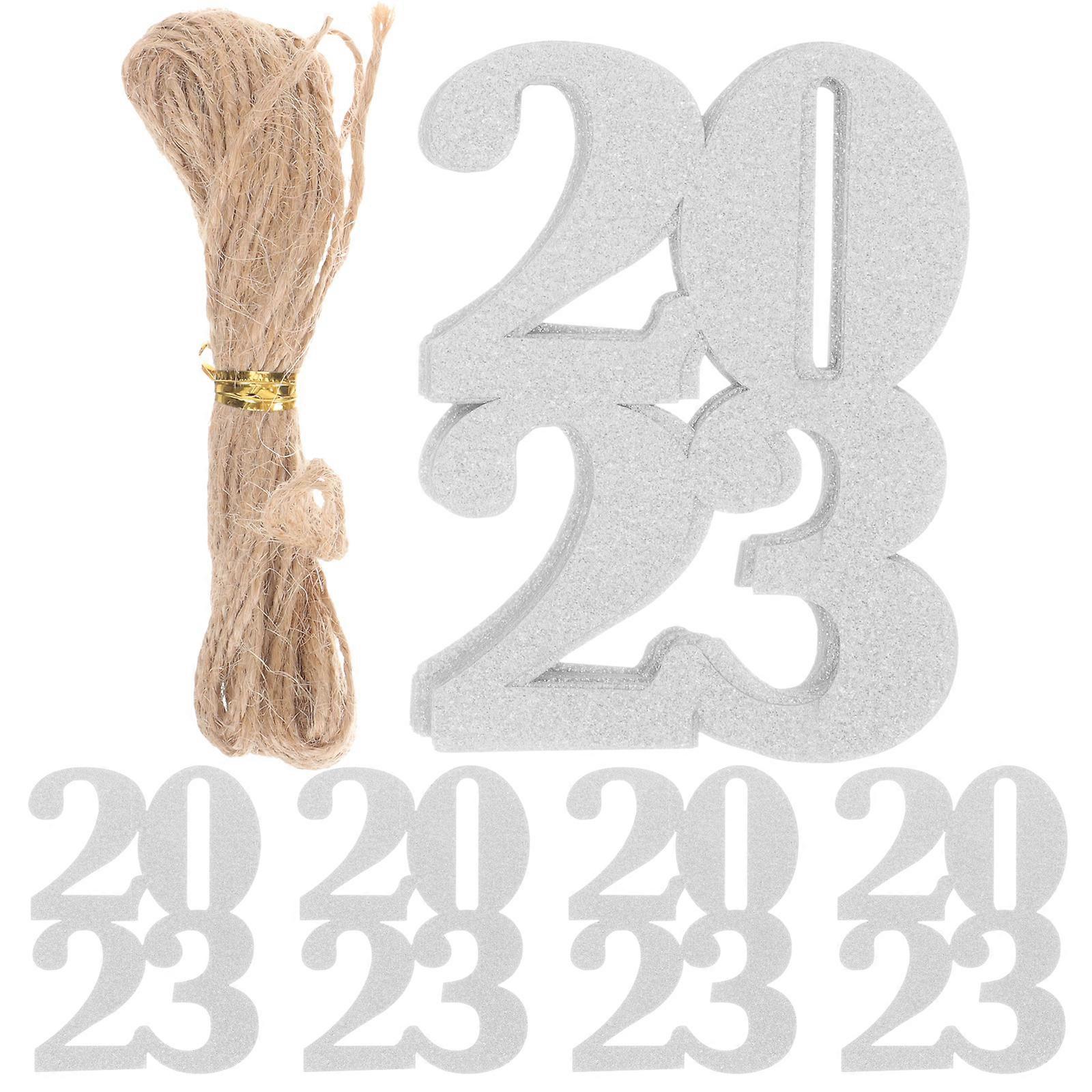 Elegant Silver Glitter Tags Cutouts For New Year Party Supplies 15X15Cm Decoration 80Pcs