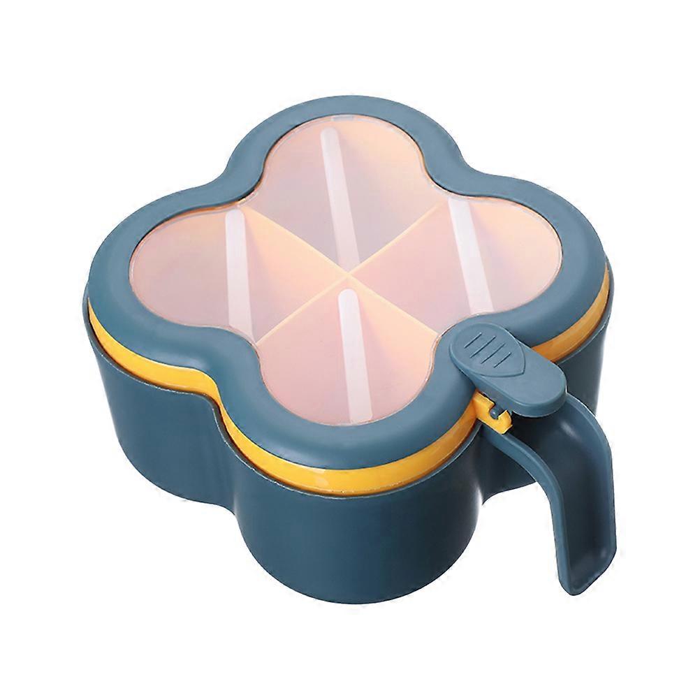 Compartment Seasoning Jar Multi-Grids Container for Restaurant Kitchen Made from Abs Blue Material Dustproof 1 Set