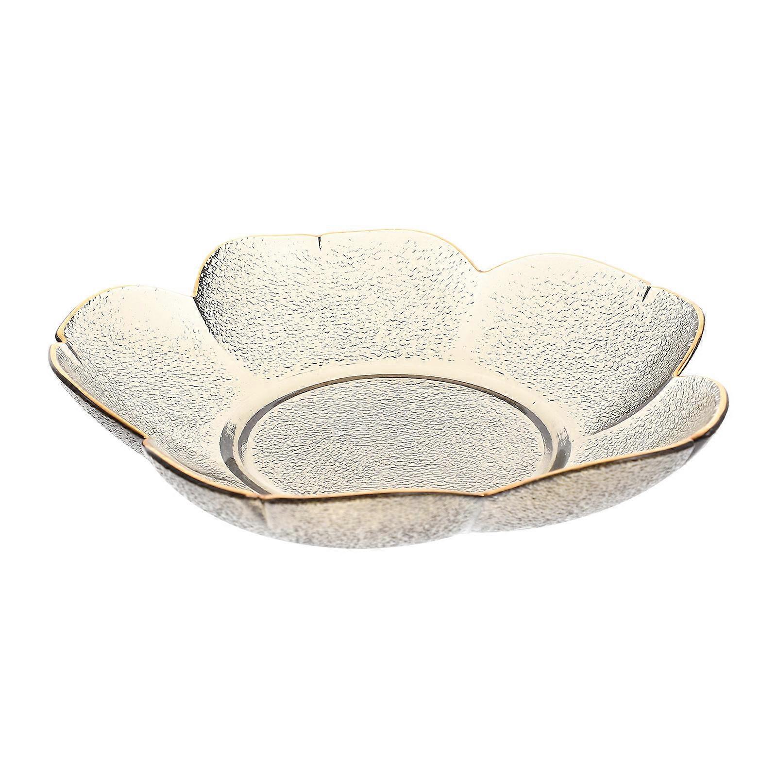 Glass Crystal Salad Bowl for Home Use Elegant Grey Bowl