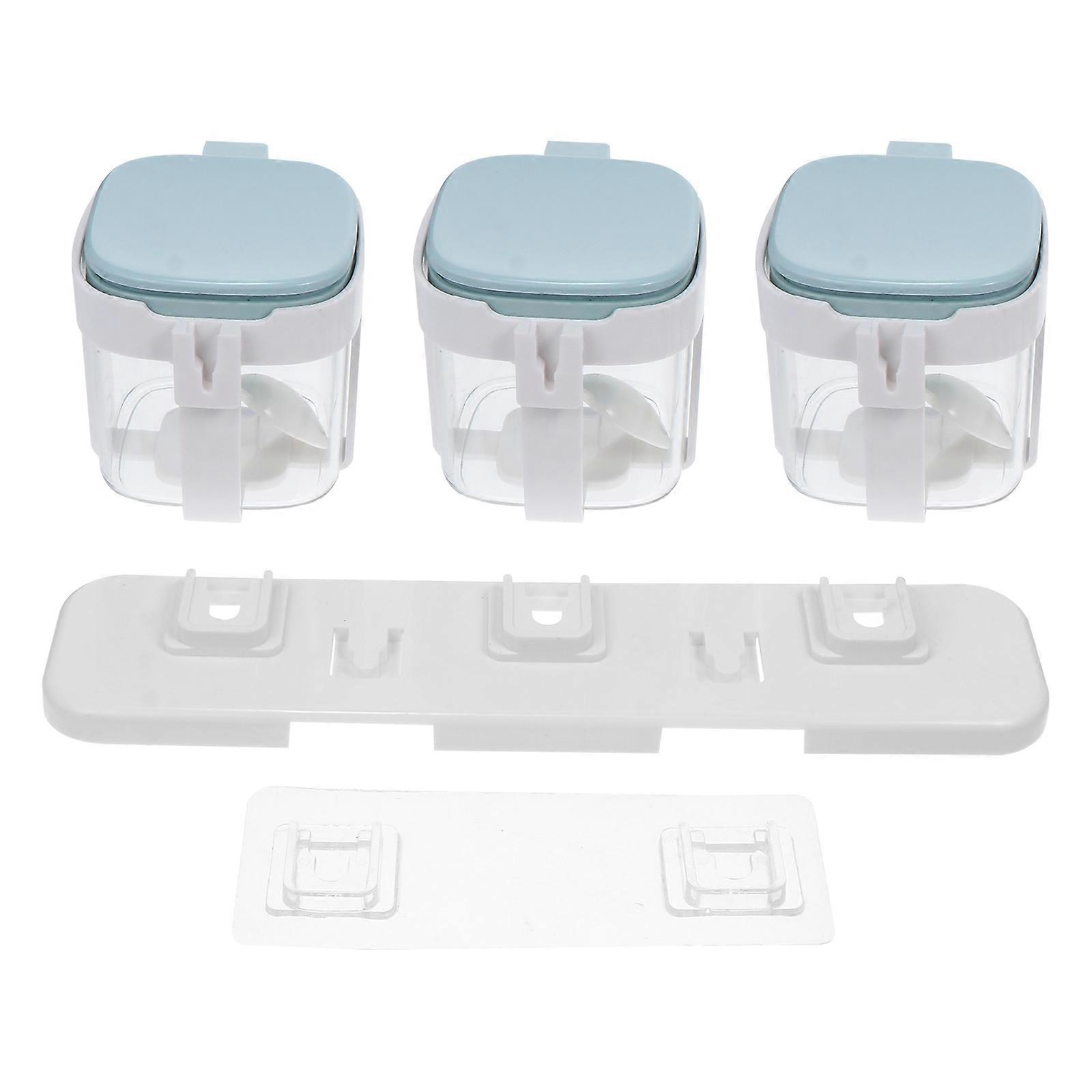 Kitchen Seasoning Jars Wall Hanging Rack for Storage 6Pcs with Spoons