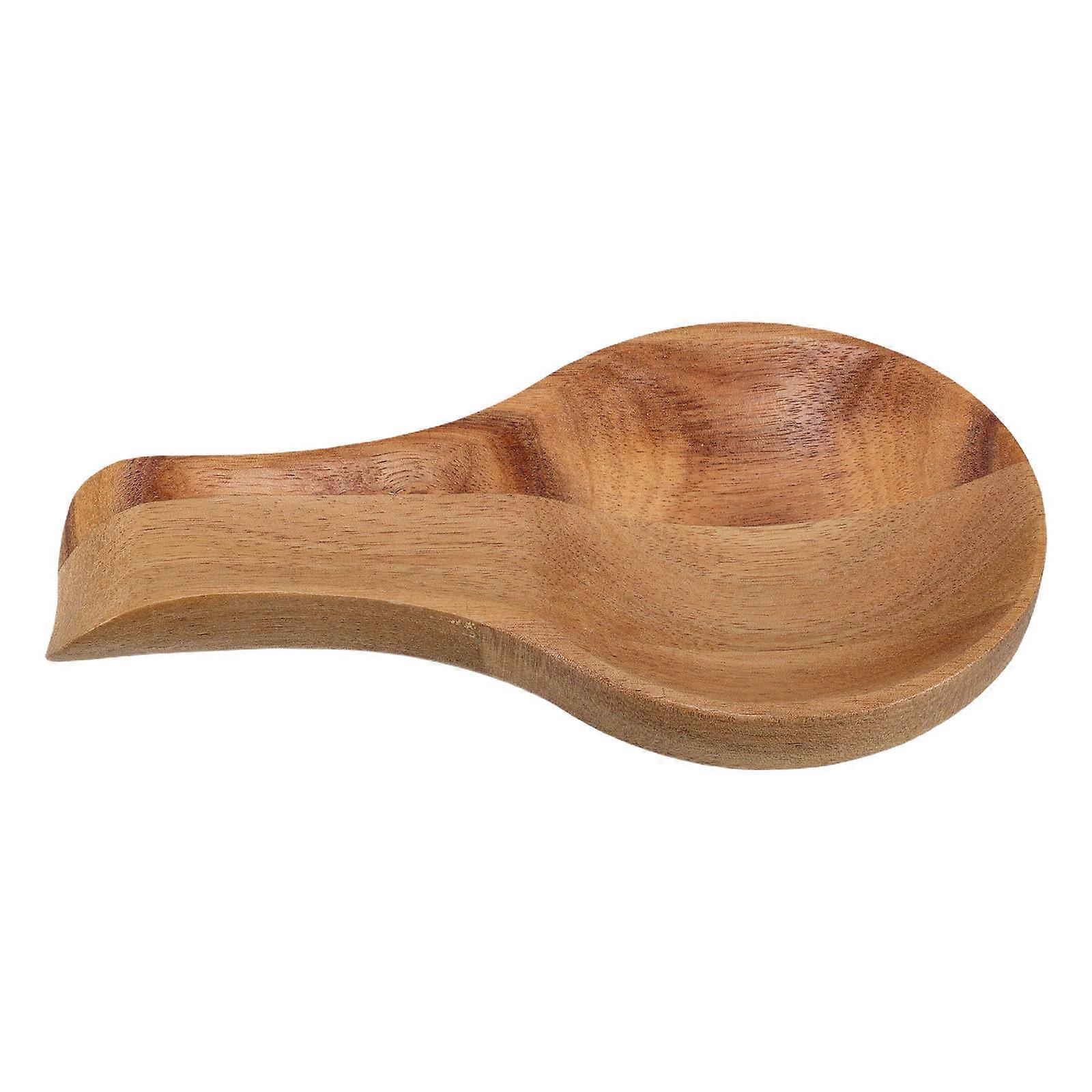 Wood Spoon Rest for Kitchen Counter with 4Pcs Utensil Holder for Stove Use