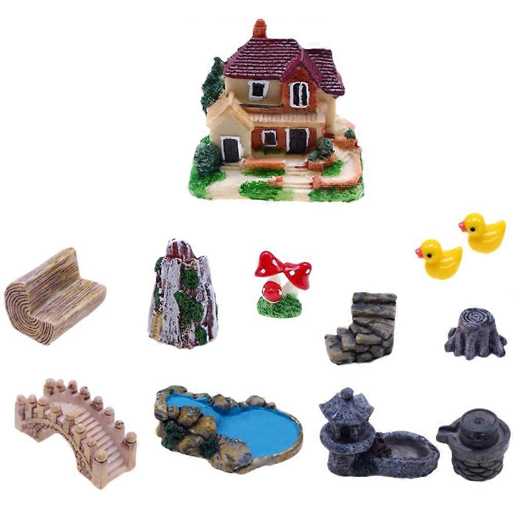 Resin Miniature Ornaments Garden Accessories for Decoration 3Sets