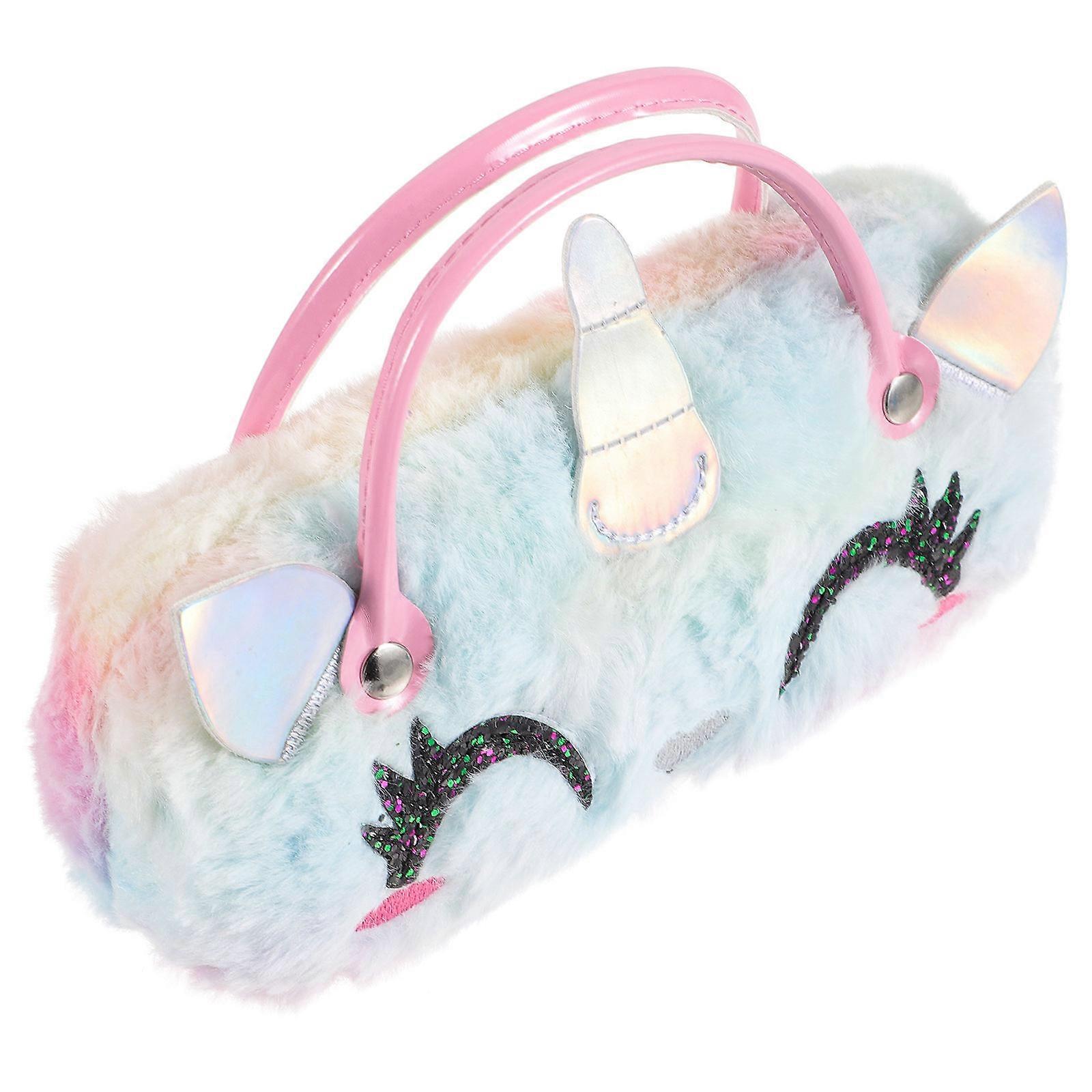Sunglasses Case Plush Unicorn Glasses Holder for Storage 5Pcs