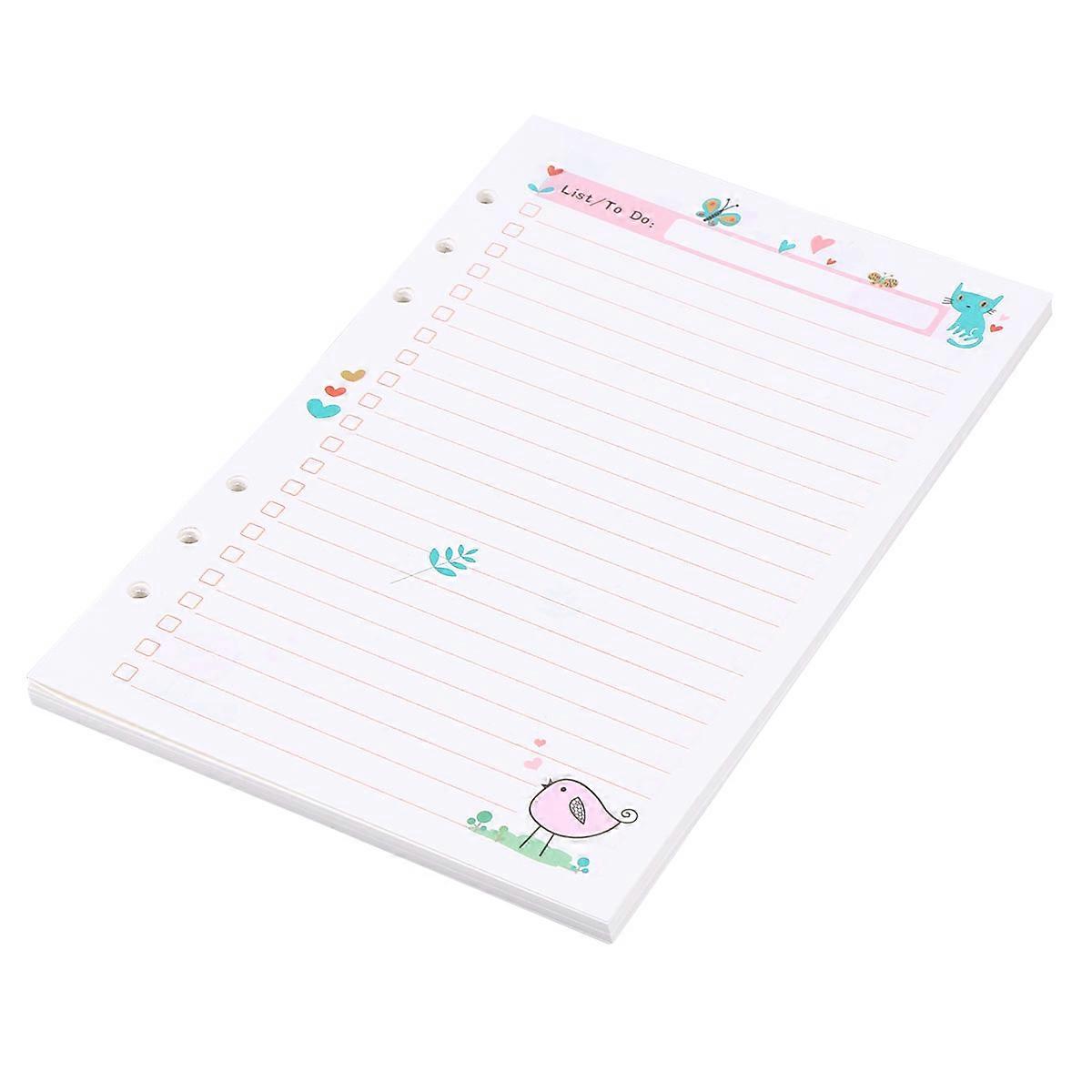A5 Paper Refills 3Pcs for Spiral Notebook Use with 6 Holes Loose Leaf Paper