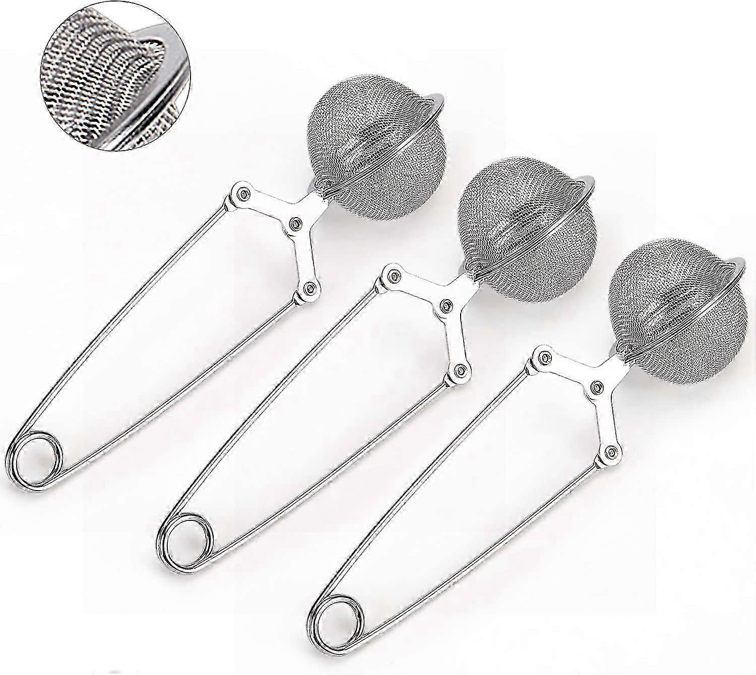 3 Pack Premium Stainless Steel Tea Strainer With Handle