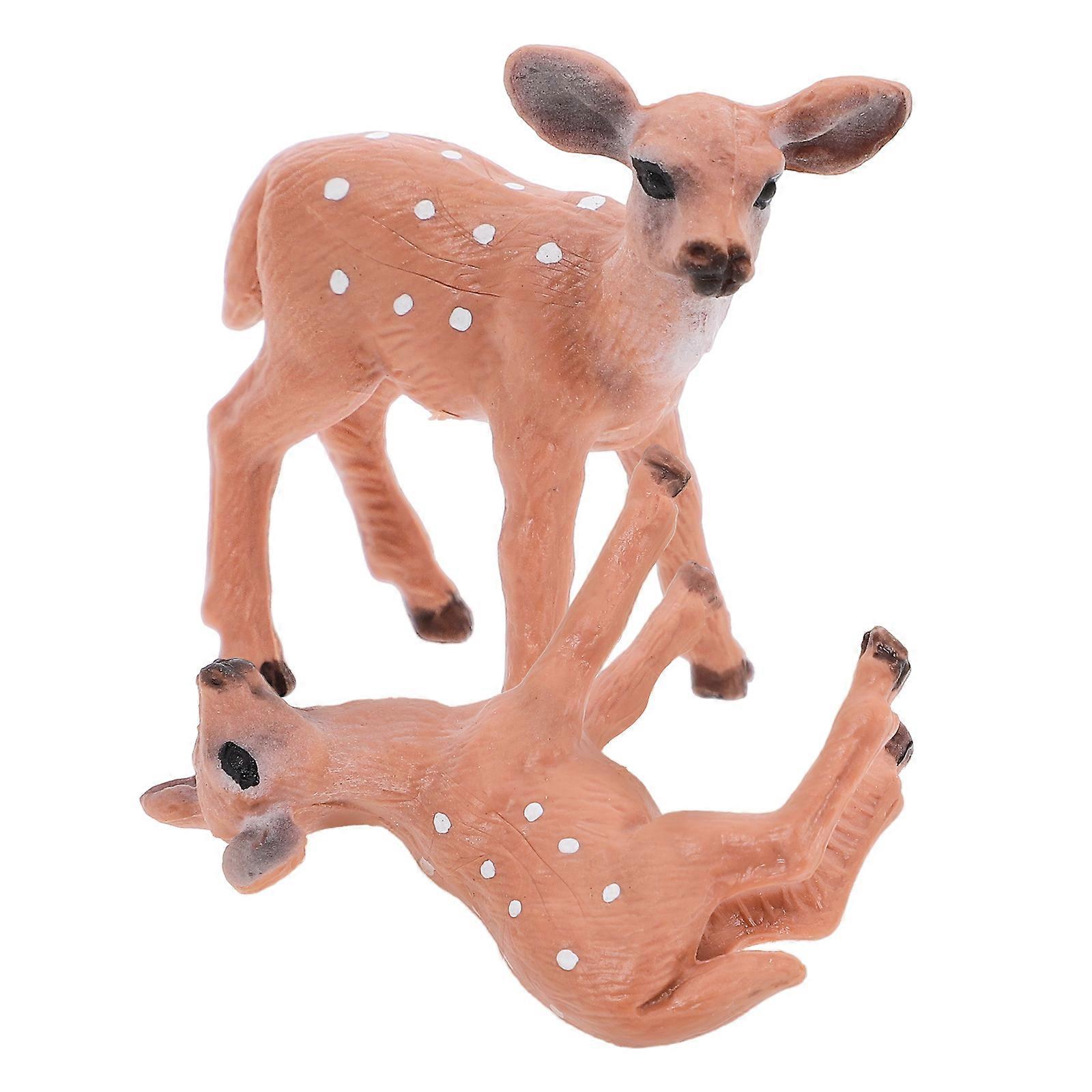 Sika Deer Model Deer Ornament for Decoration 6Pcs Multi