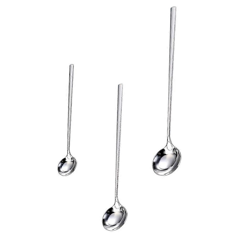 Stainless Steel Stirring Spoons 3Pcs Set Ideal For Juice Preparation And Home Use With Round Head