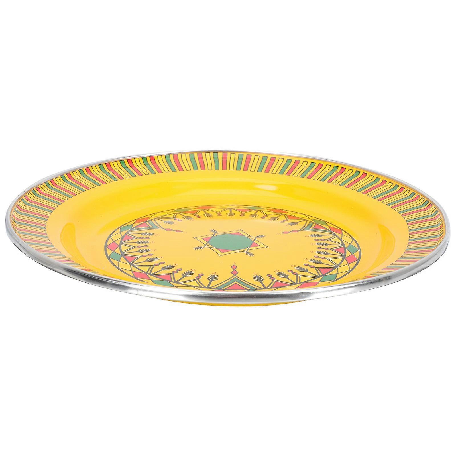 Enamel Snack Plate 2Pcs Creative Colored Food Tray Square Dining Table Serving Food 29x29cm
