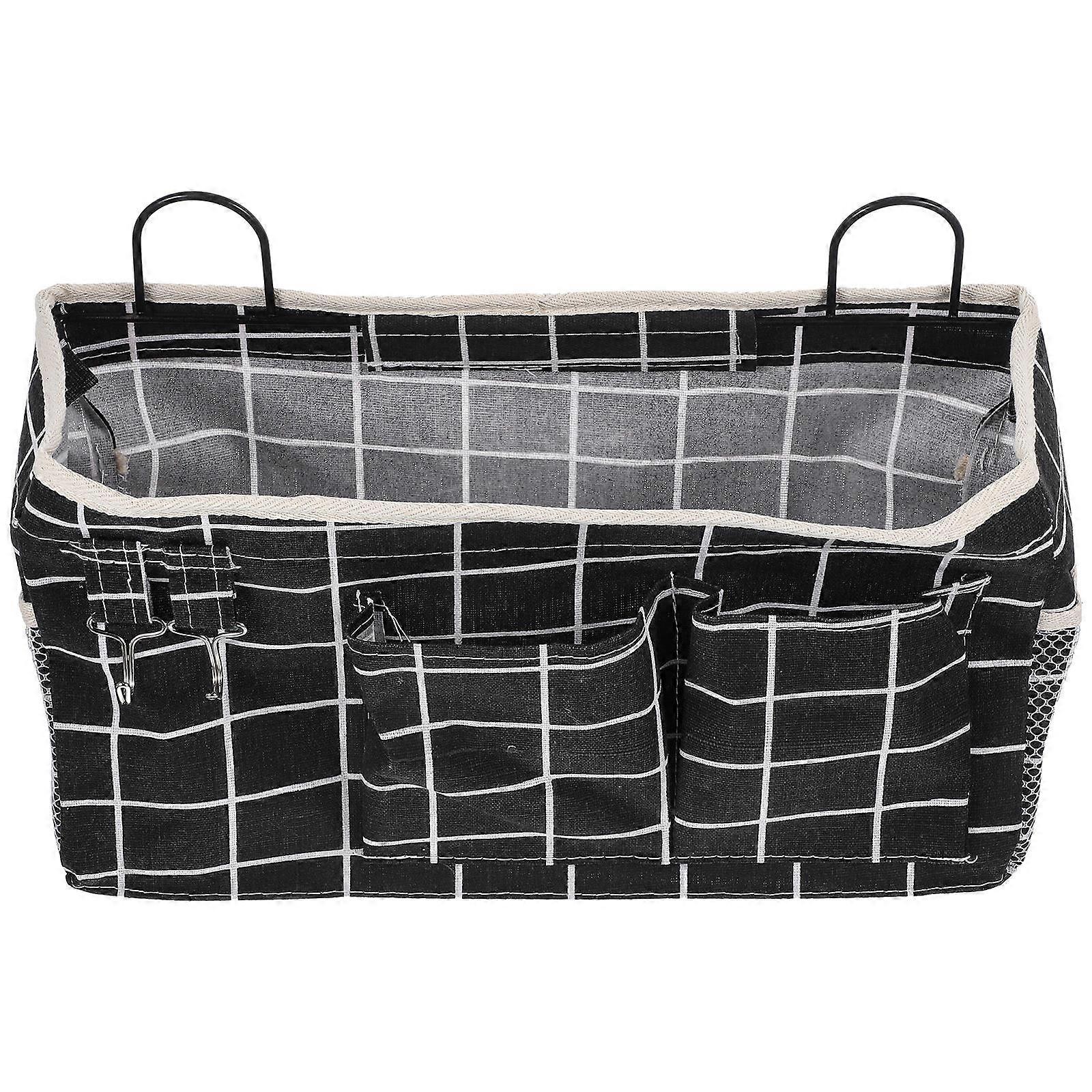 Linen Wall Hanging Organizer Bed Storage Basket for Storage 2Pcs