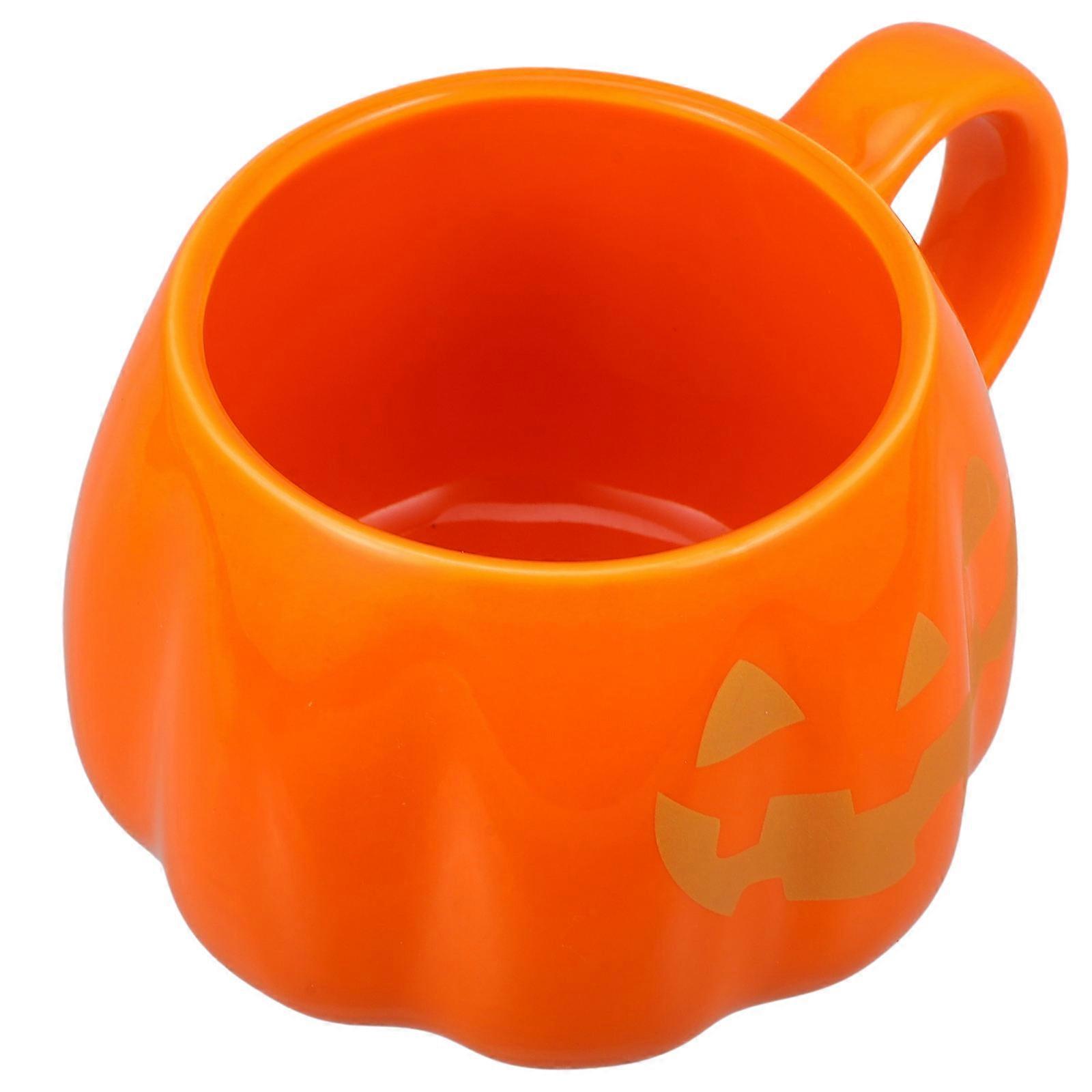 Halloween Pumpkin Ceramic Mug for Kitchen Use Golden