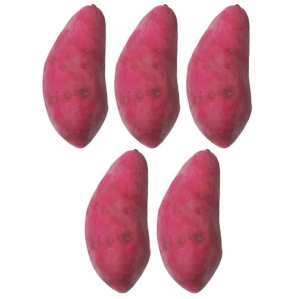 Purple Artificial Sweet Potato Foam Model for DIY Use 5Pcs Set