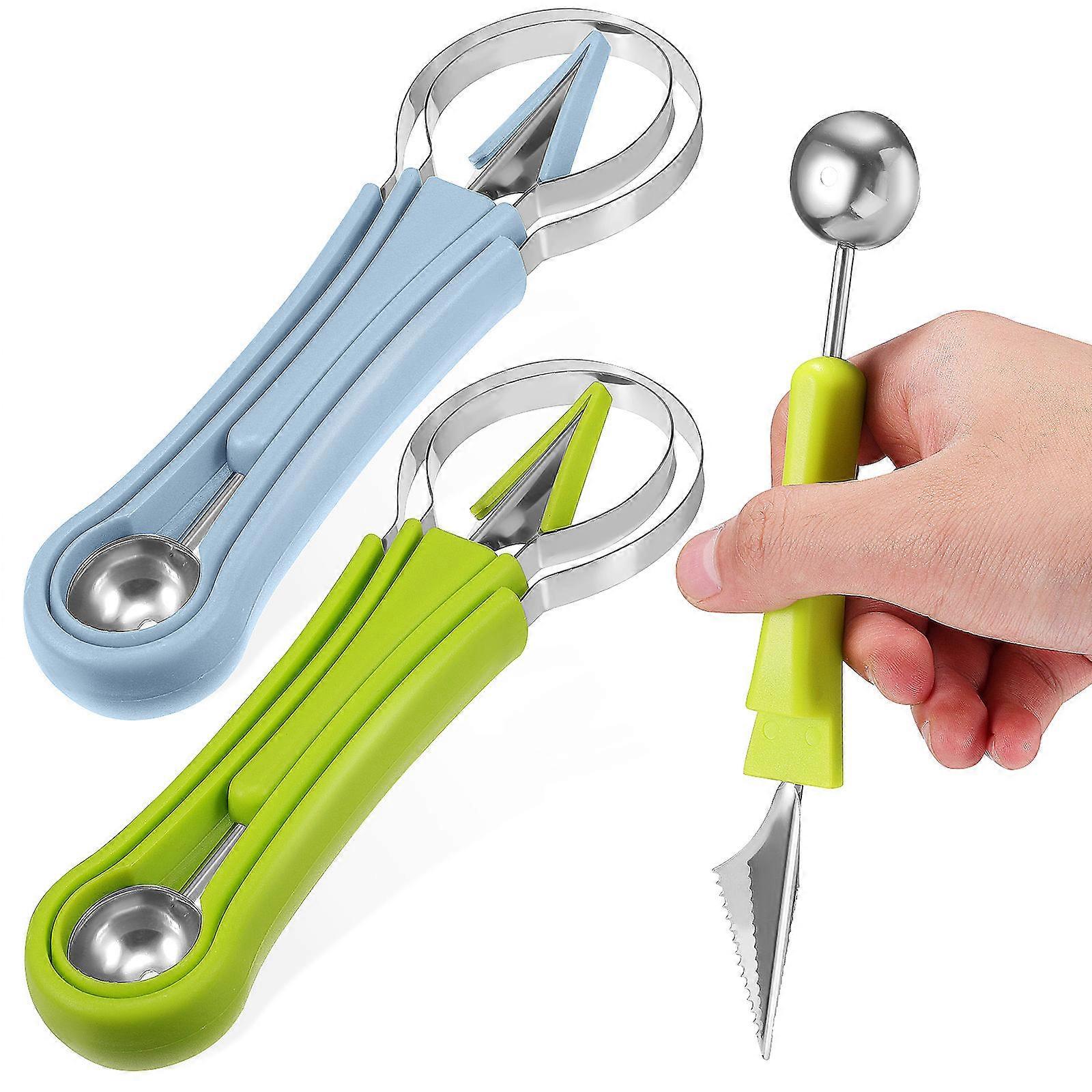 Stainless Steel Fruit Carving Tool Set 2 Sets Assorted Color Kitchen Tool for Home Gathering