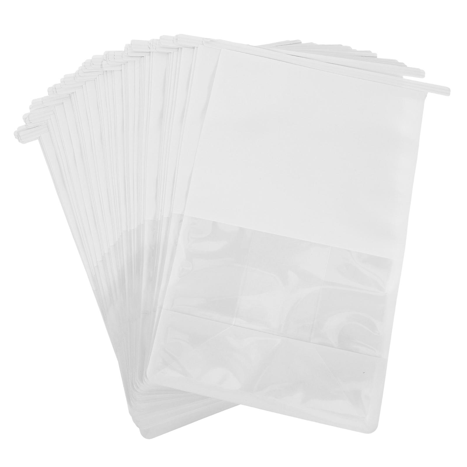 Cookie Bag White for Packing 50Pcs Bread Bags with Clear Window