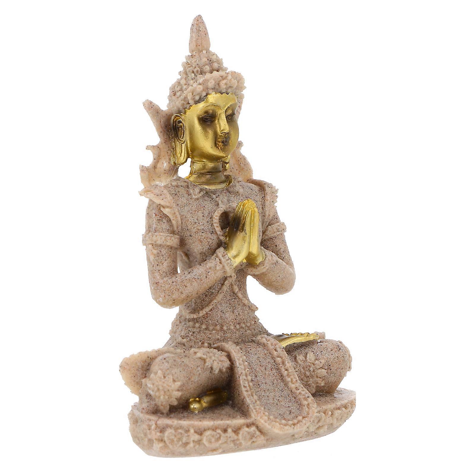 Hand Carved Buddha Ornament for Decorative Use 2Pcs Set