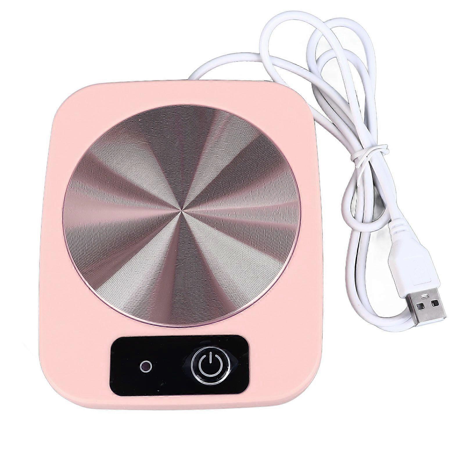 Coffee Warmer Smart Constant Temperature USB Powered Portable Mug Warmer for Office Travel Home Pink