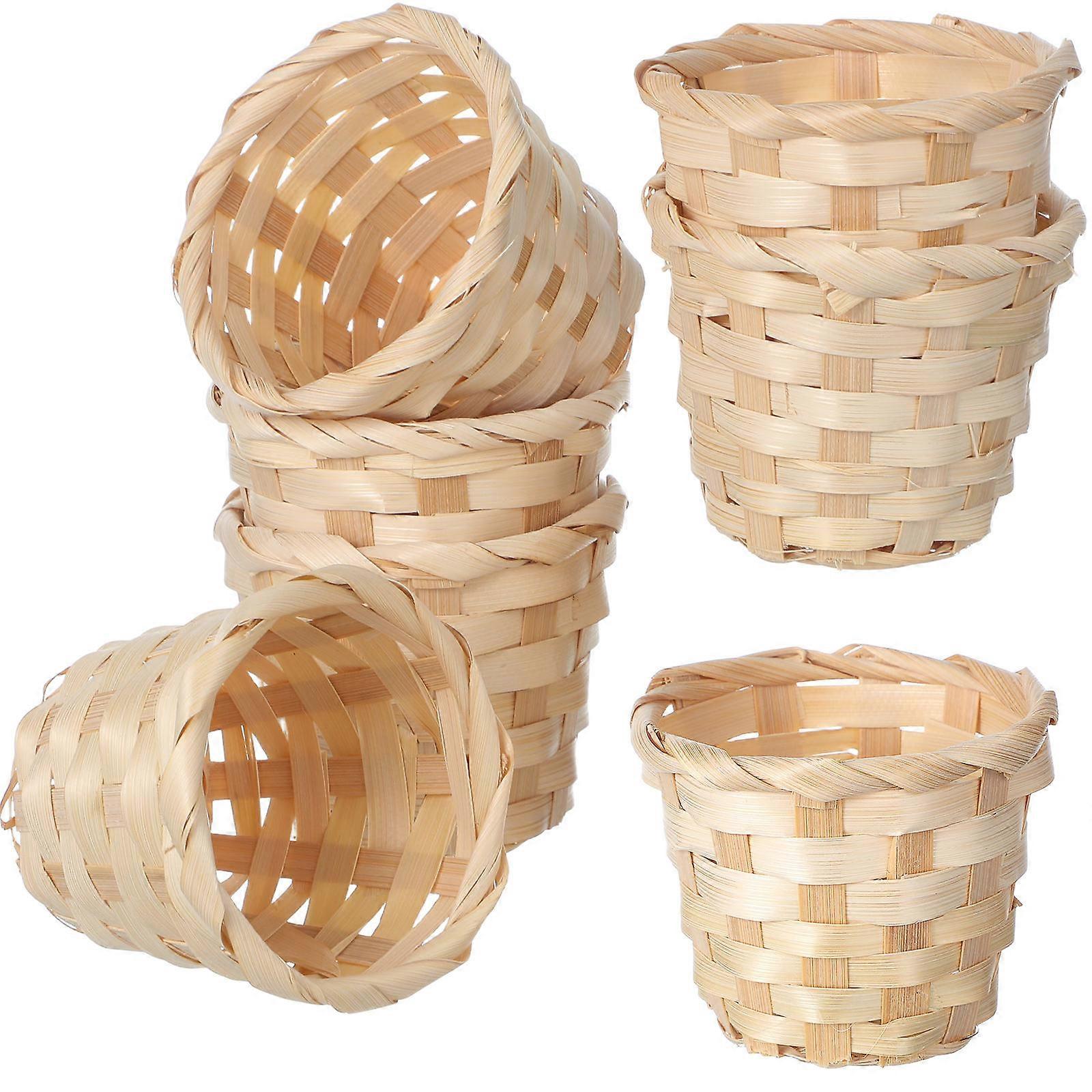 18Pcs Bamboo Basket Storage Basket for Storage Use Woven Household Container