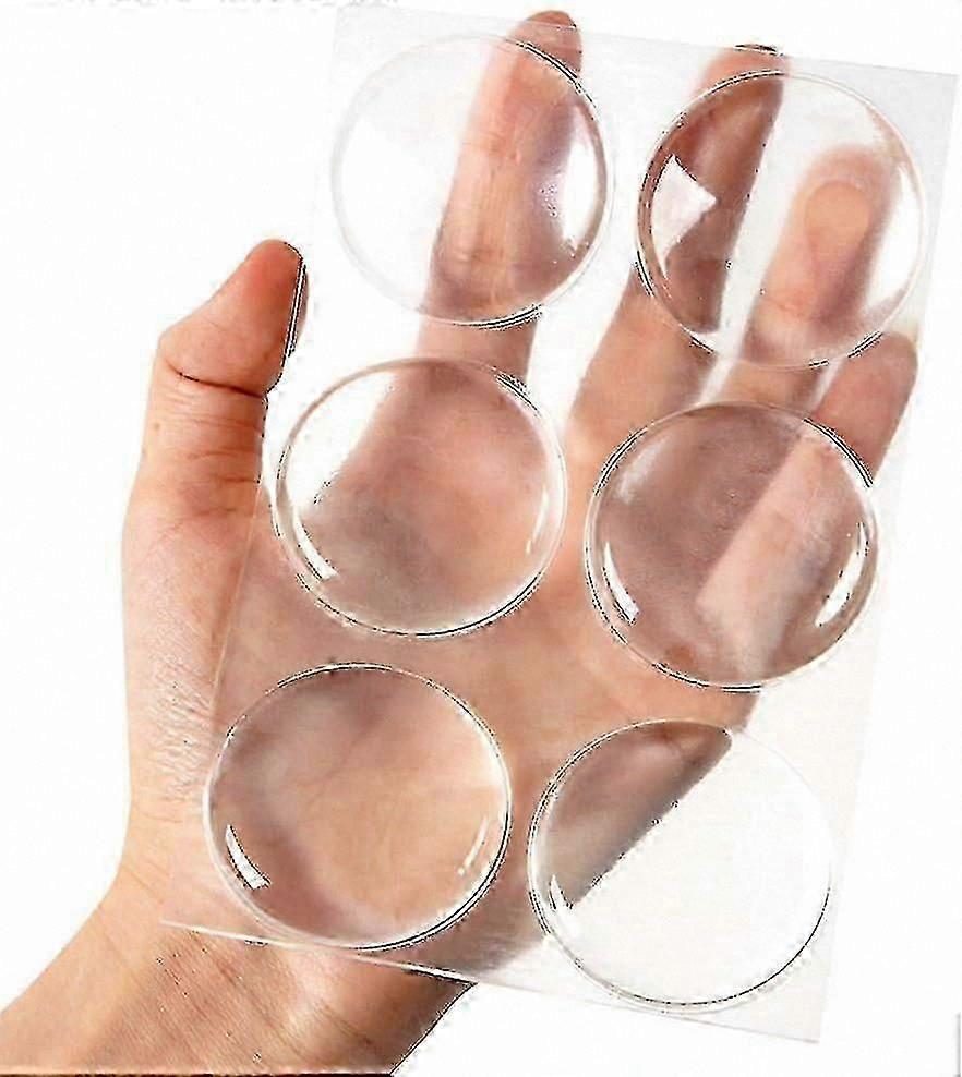 6-Pack Round Handle Wall Protectors for Door Knobs Transparent Shield Plates