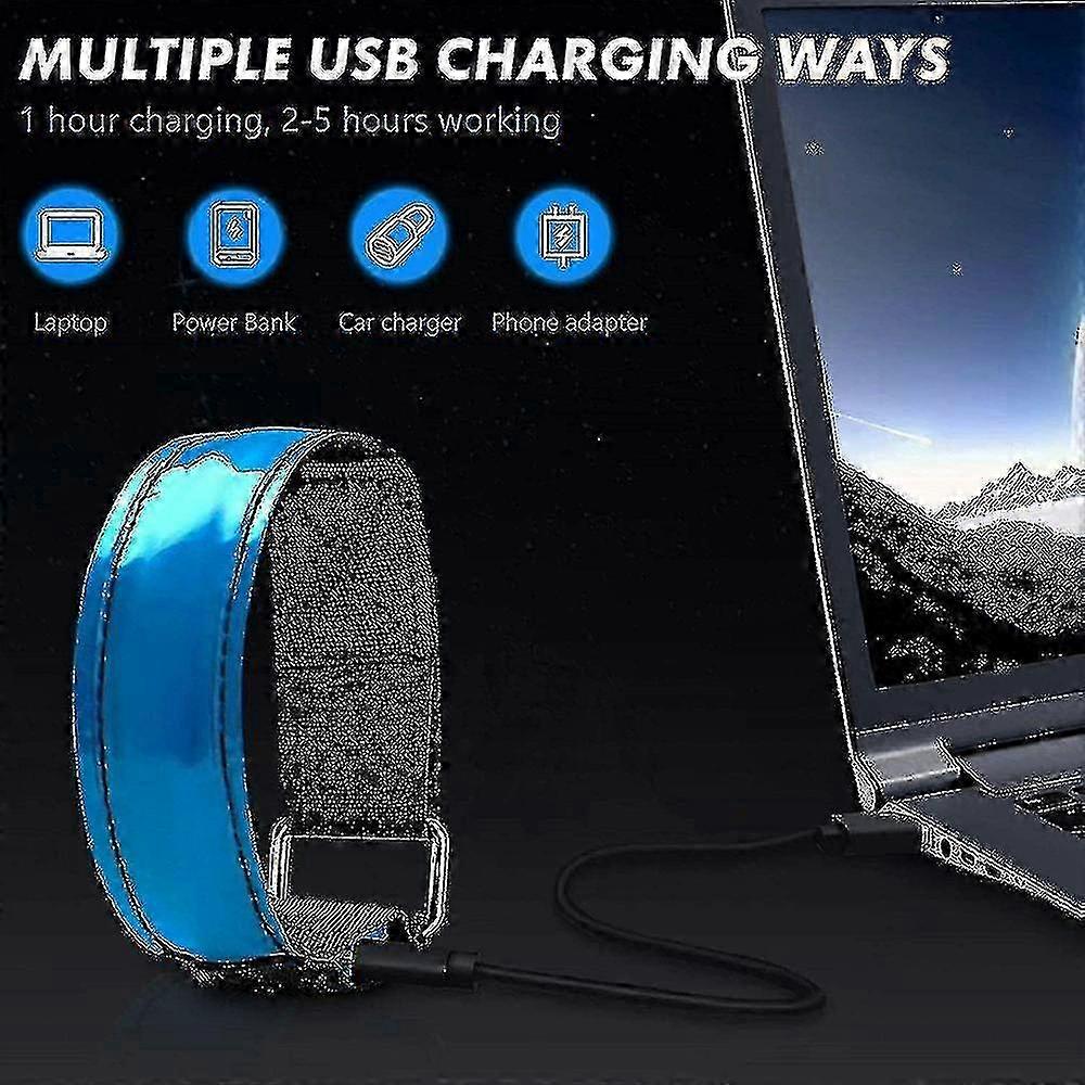 2 Pack Running Light For Runners Rechargeable Led Armband Reflective 26s