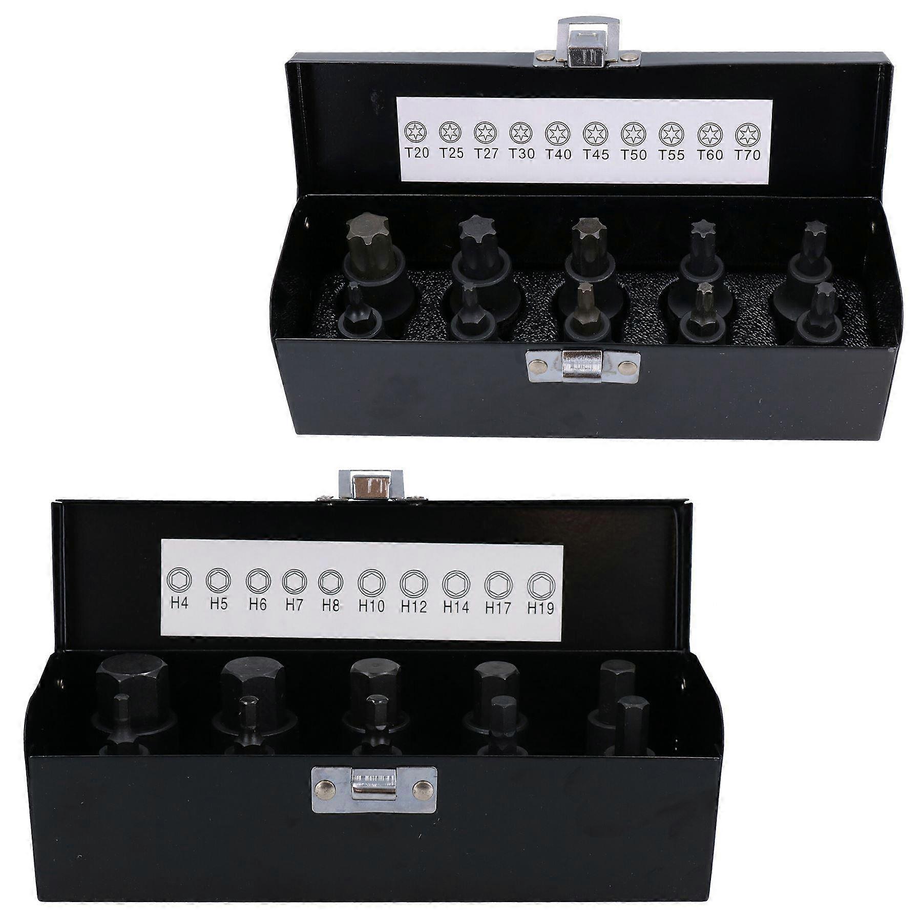 1/2" Drive Metric Hex + Torx Star Impact Bits Sockets 4mm – 19mm + T20 – T70