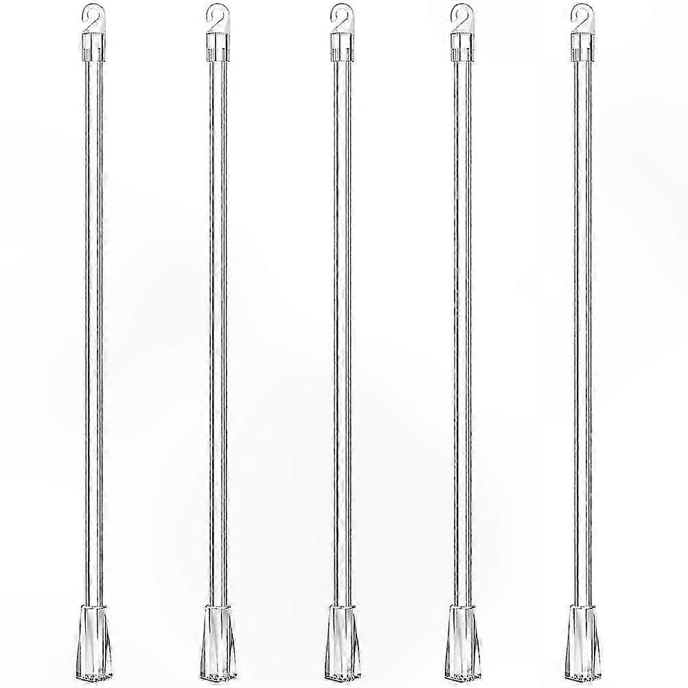 5-Pack Vertical Blind Rods with Tail Hooks for Replacement