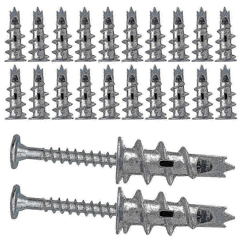40 Pcs Metal Self Drive Anchor Plasterboard Dowels With Screws 4.5 X 35mm For Single-layer And Doub