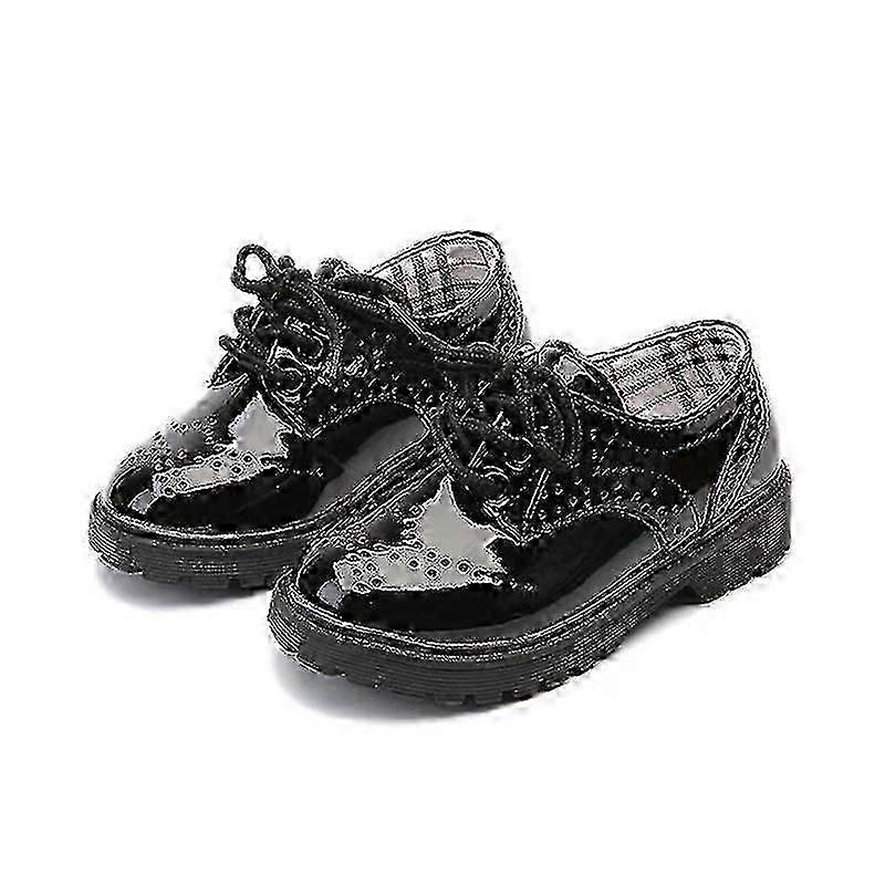 Çocuk Okul Üniforma Ayakkabıları Patent Deri Ayakkabı Öğrenci Performans Ayakkabıları