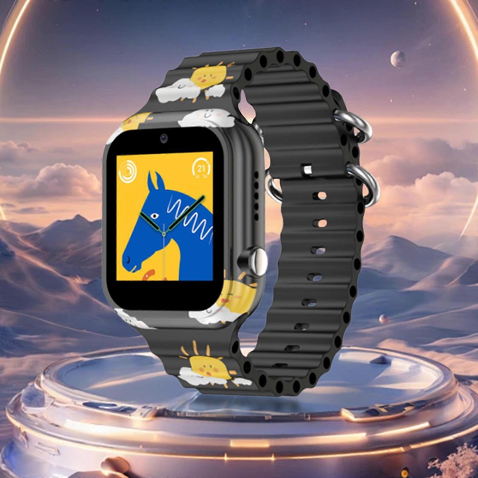 Printed Kids LED Screen Smart Watch with Printed Strap Large Memory Positioning and Alarm Clock and Pedometer for Boys and Girls, Smart Watch