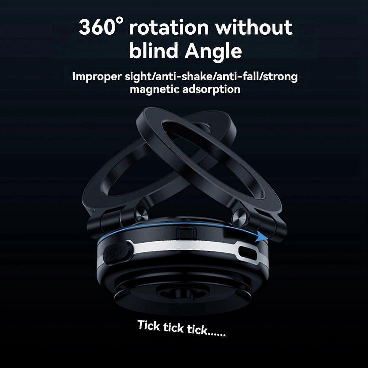 360° Rotating Vacuum Adsorption Magnetic Bracket Universal Car Navigation Instrument Table Phone Bracket Silver