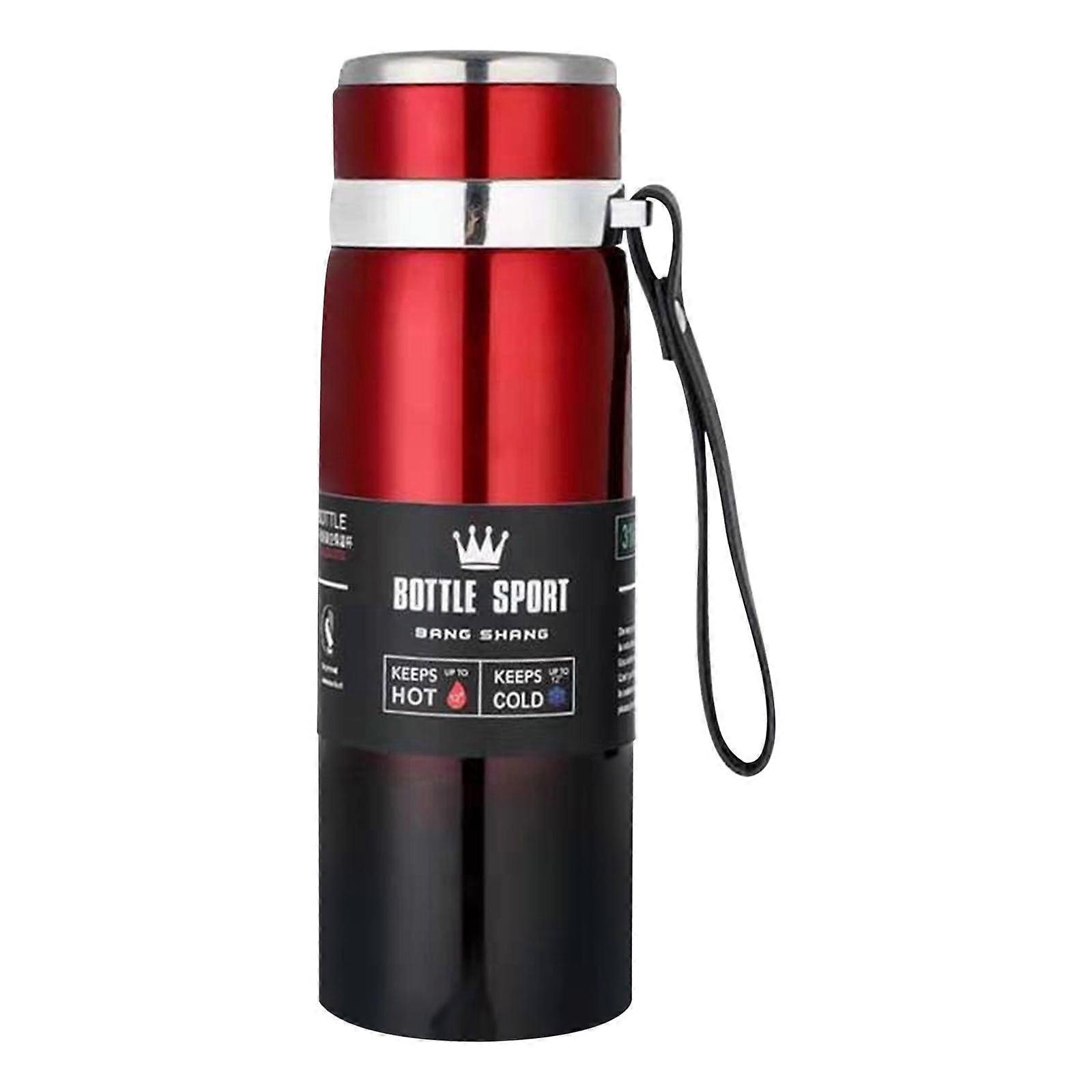 SDJMa Water Bottle 800ml, BPA Free, Thermal Insulated Stainless Steel Flask for Hot/Cold Drinks, Portable Lid, Reusable, Red