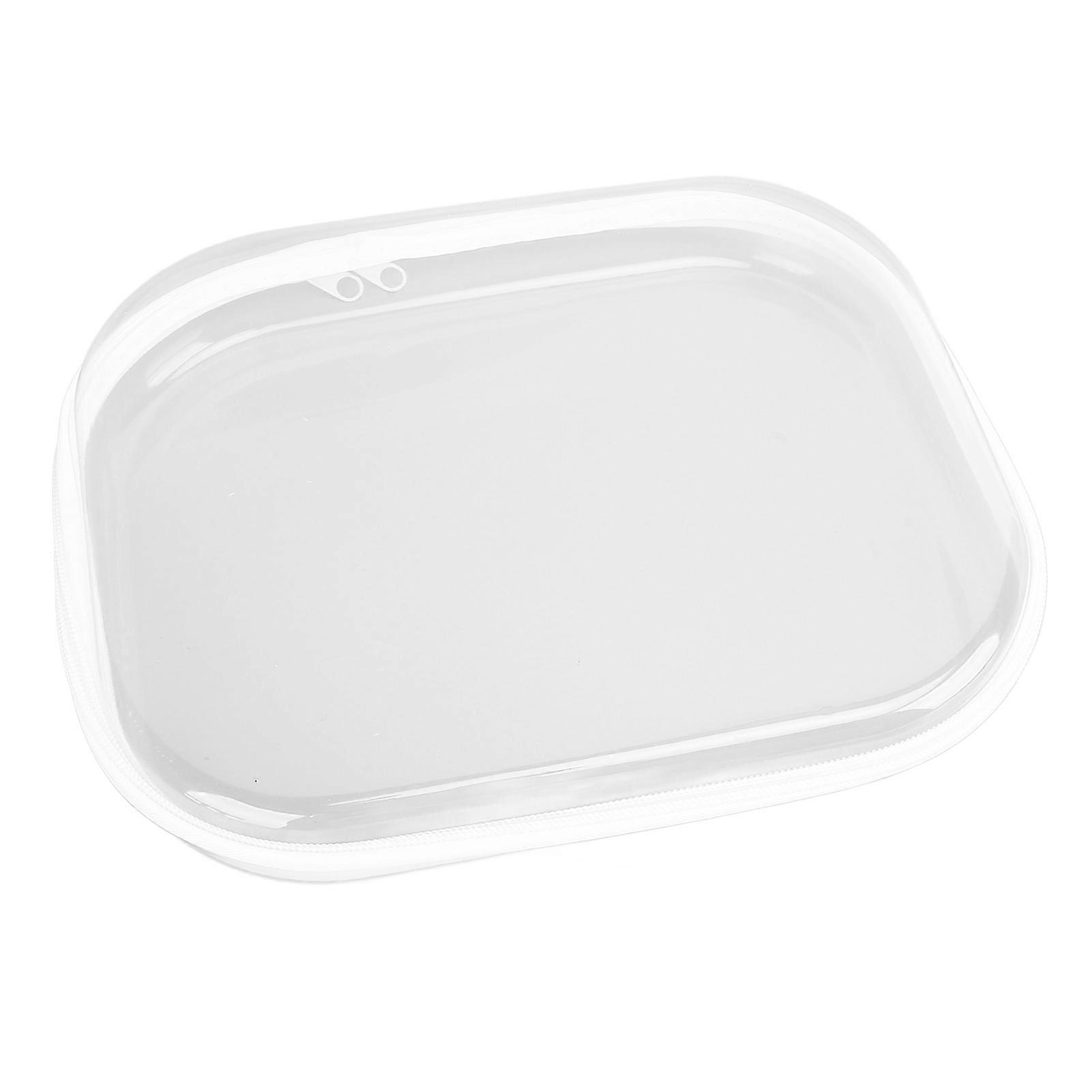 Zippered Hard Pouch PVC Clear Hard Shell Zipper Case Travel Bag for Building Blocks Puzzles Cosmetics Crafting Supplies M 