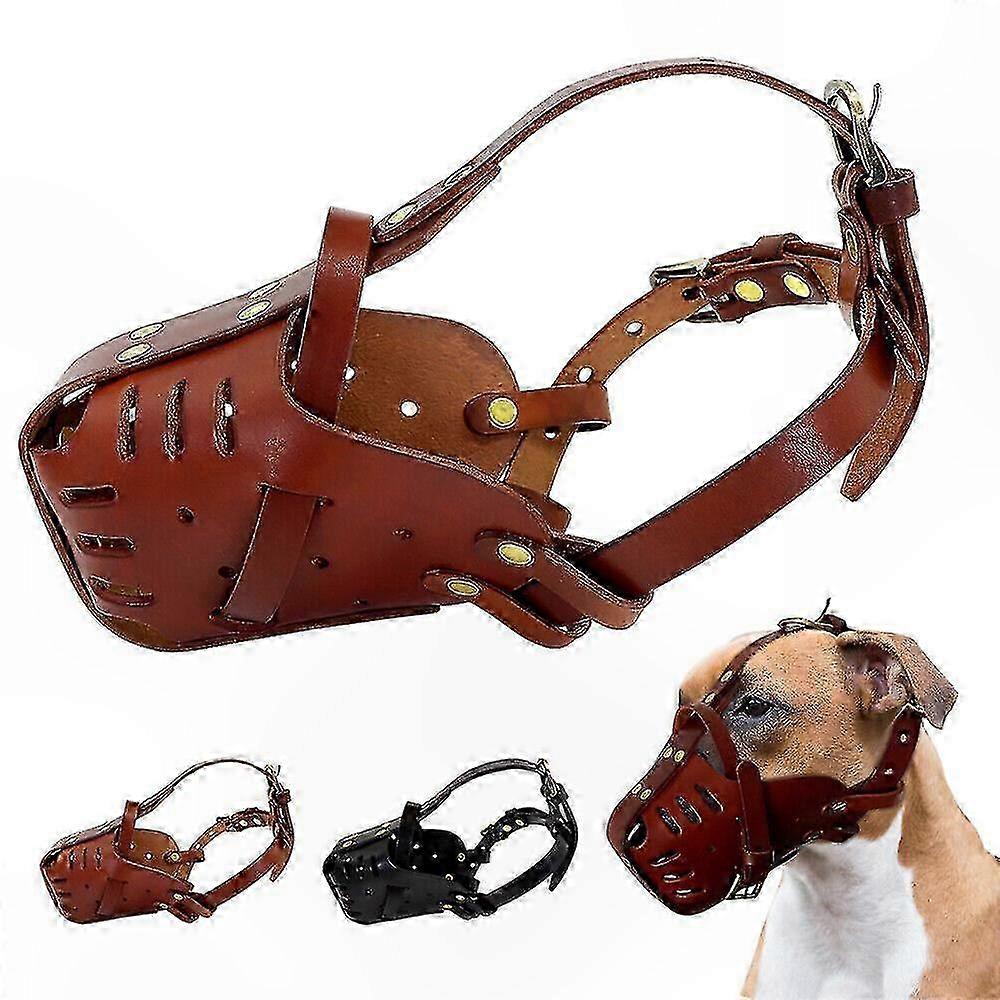 Secure Basket Muzzle for Large Dog Breeds - Durable Leather Design