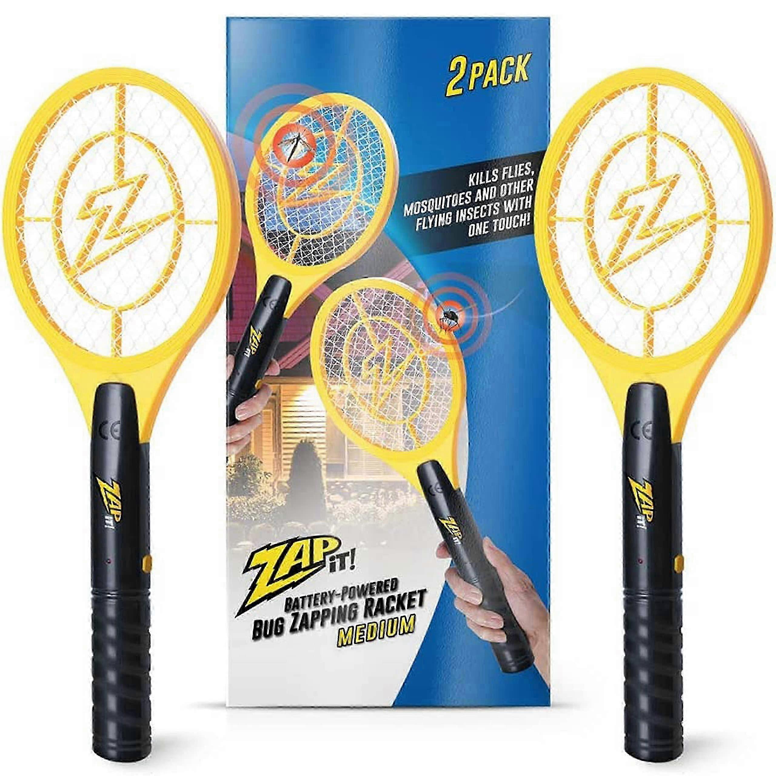 Zap It Bug Zapper Battery Powered (2xAA Included) Bug Zapper Racket, 2,800 Volt, 2 Pack