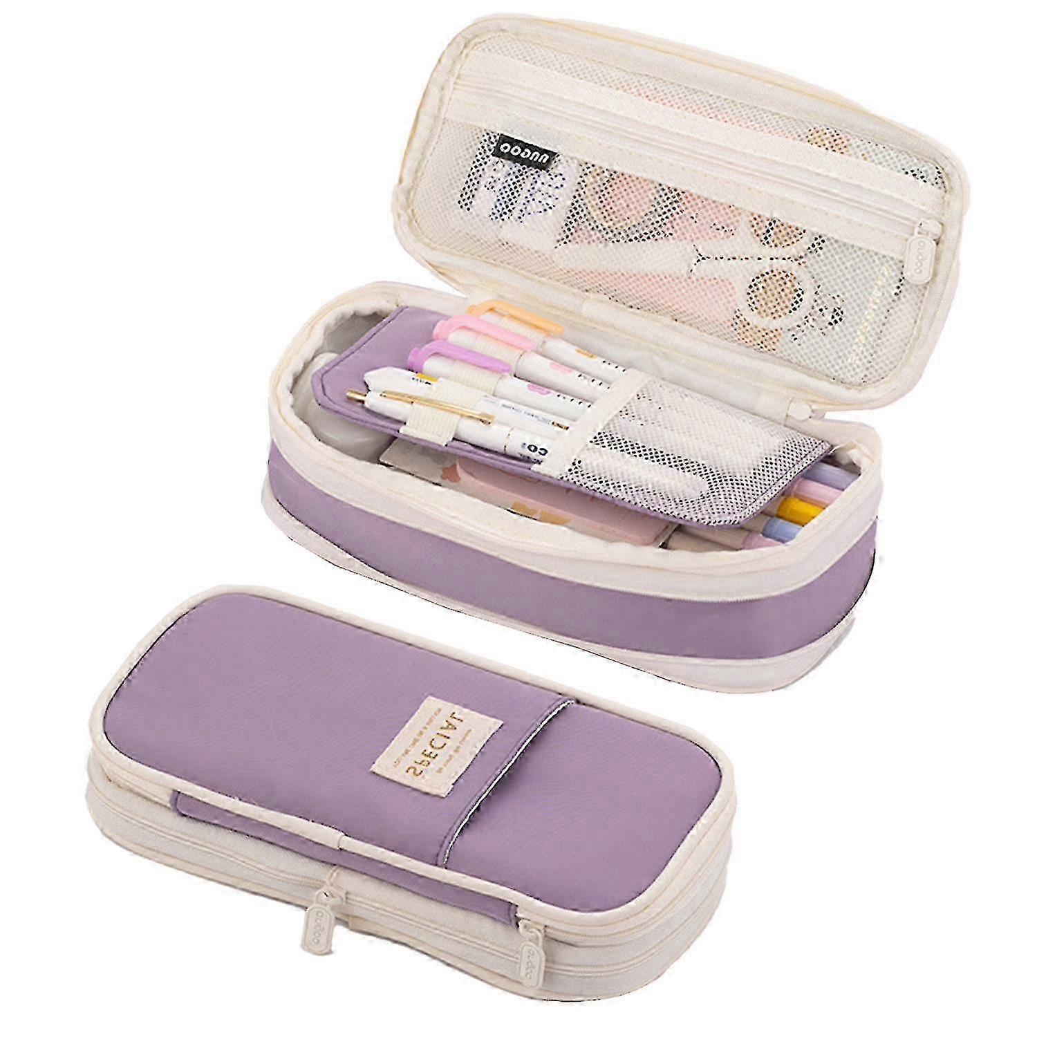 Expandable pencil case for school with big capacity and cute design