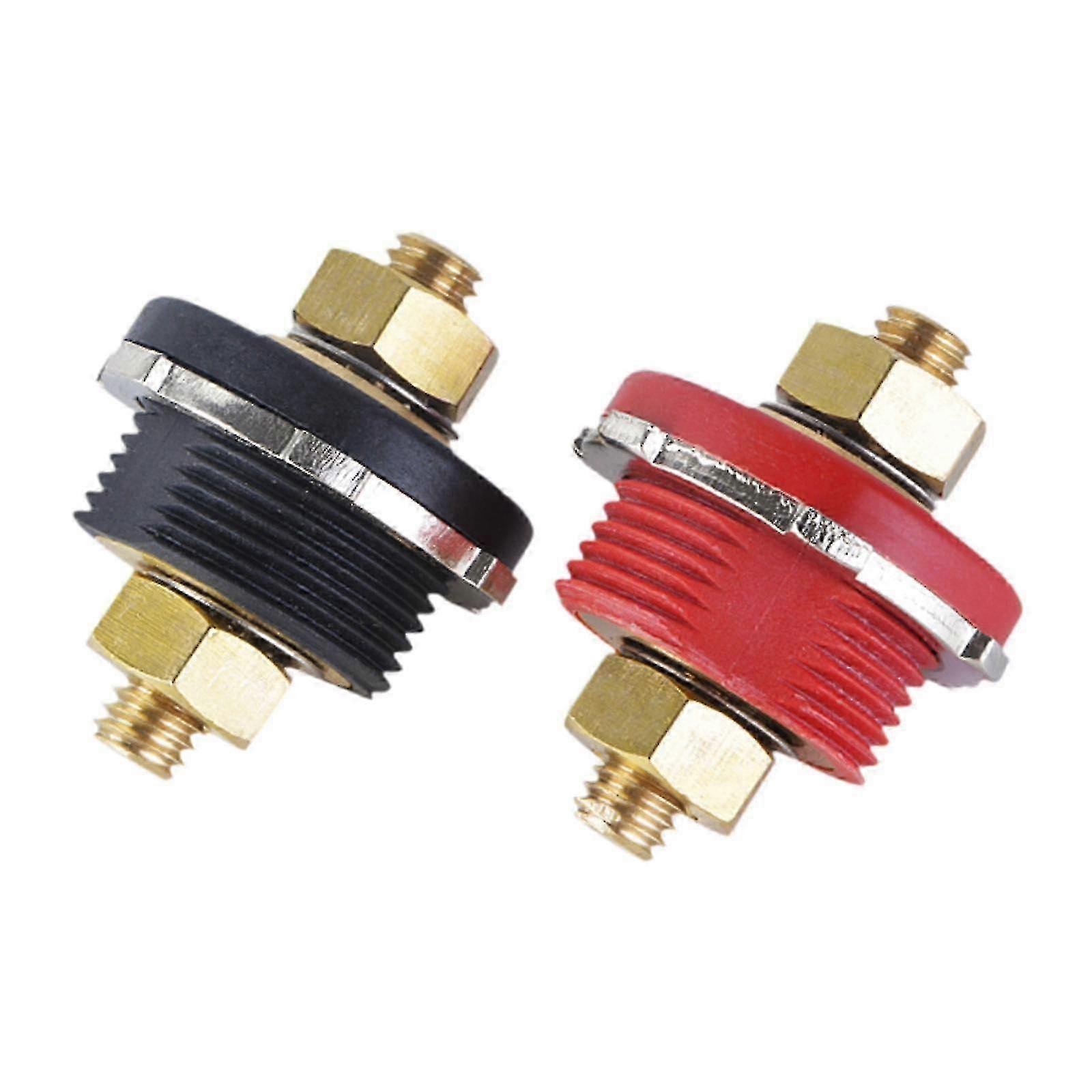 Positive and Negative Terminal Stud Connectors for Generic Use - Pack of 2 Hwy